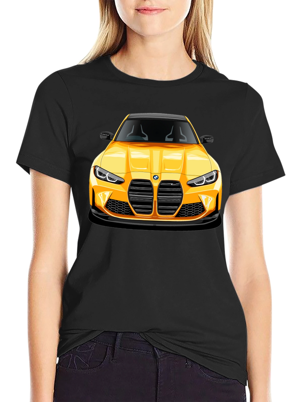 Yellow Sports Car Graphic Tee
