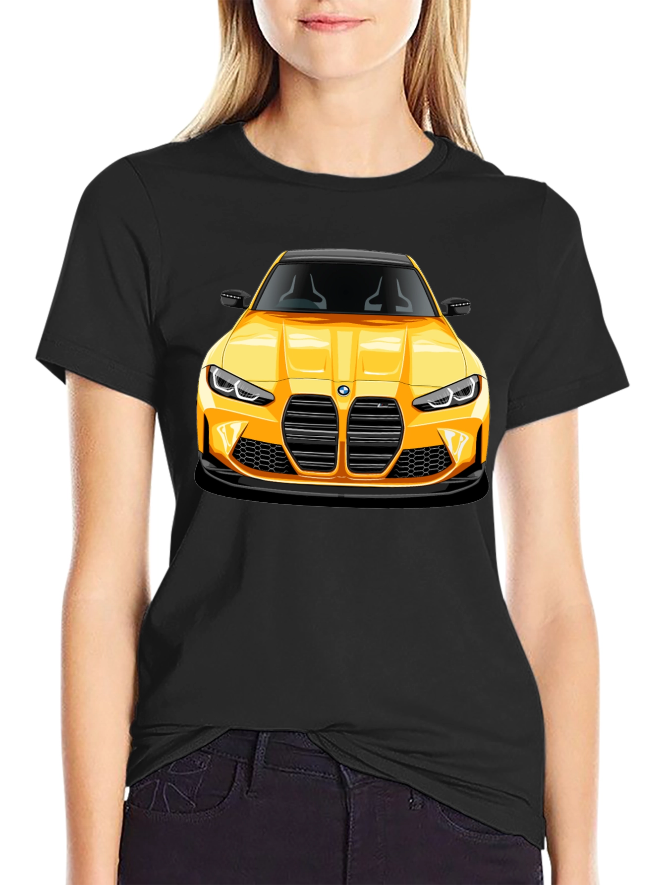 Yellow Sports Car Graphic Tee