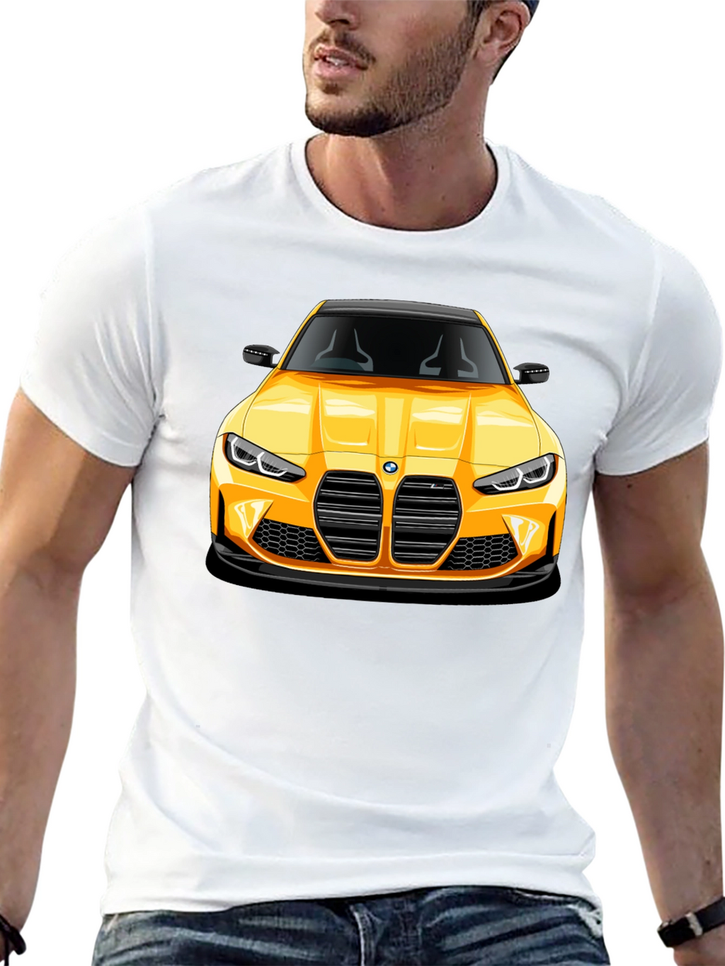 Yellow Sports Car Graphic Tee