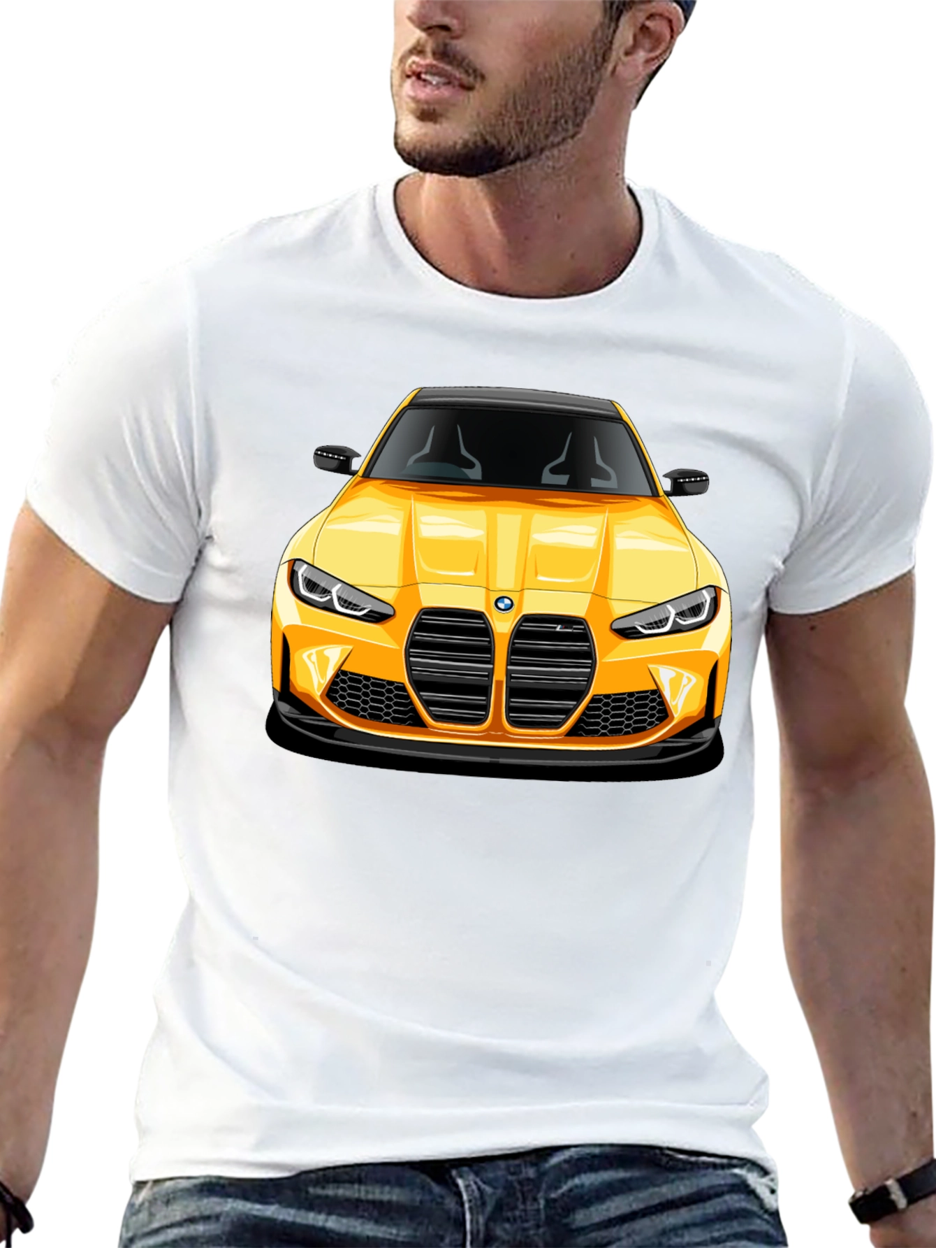 Yellow Sports Car Graphic Tee