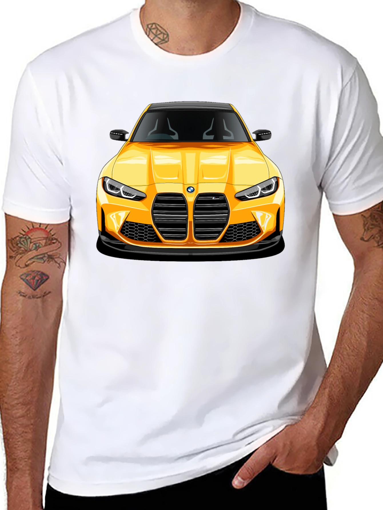 Yellow Sports Car Graphic Tee