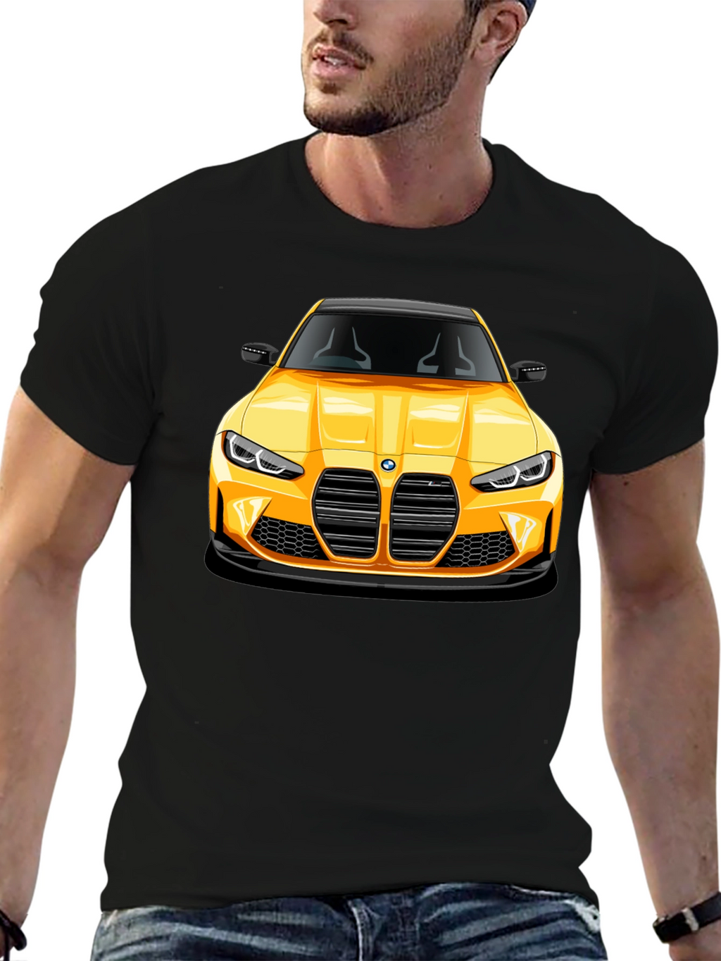 Yellow Sports Car Graphic Tee
