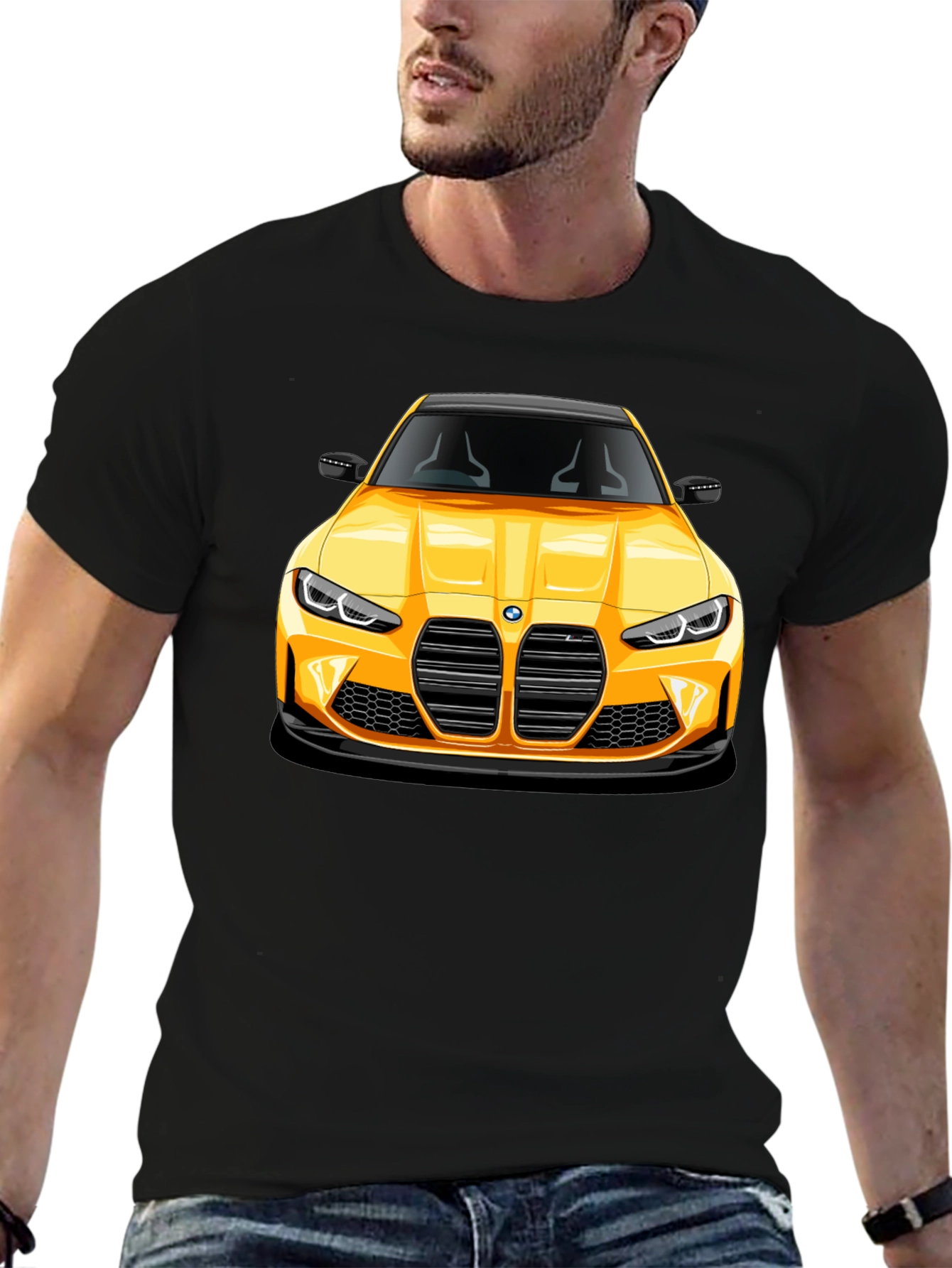 Yellow Sports Car Graphic Tee