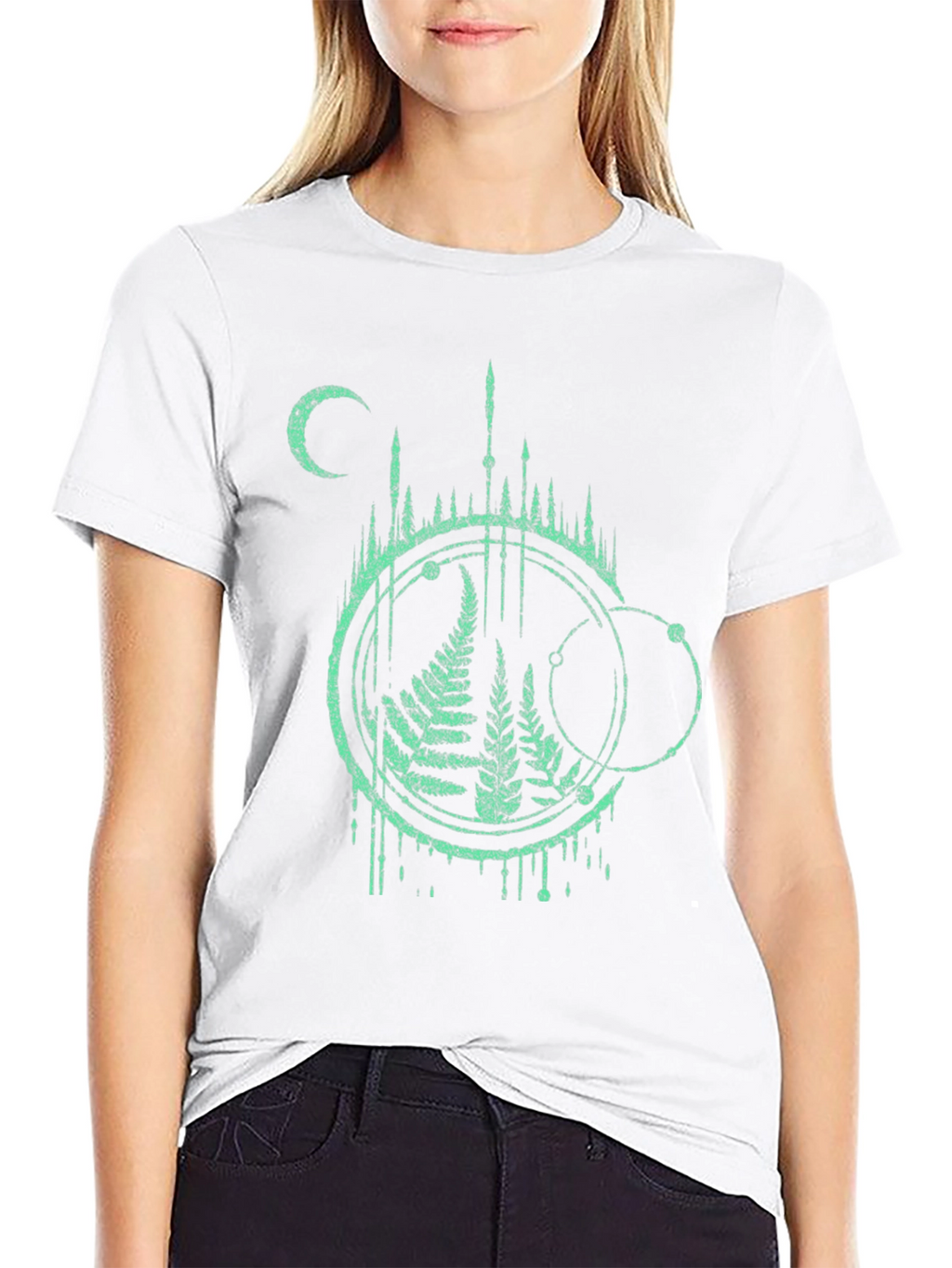 Nature Graphic Tee - Fern and Moon Design