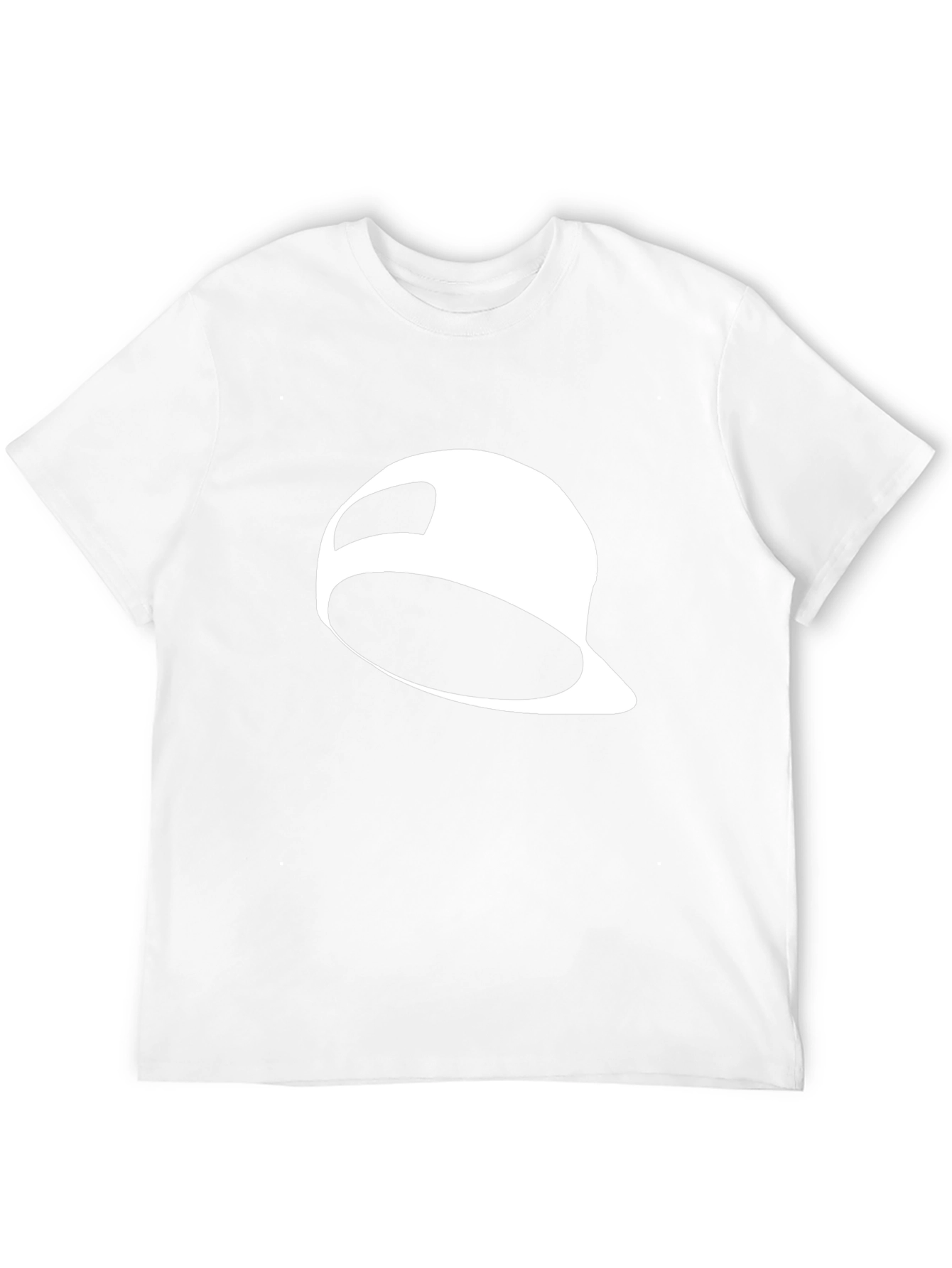 Black T-Shirt with White Baseball Cap Graphic