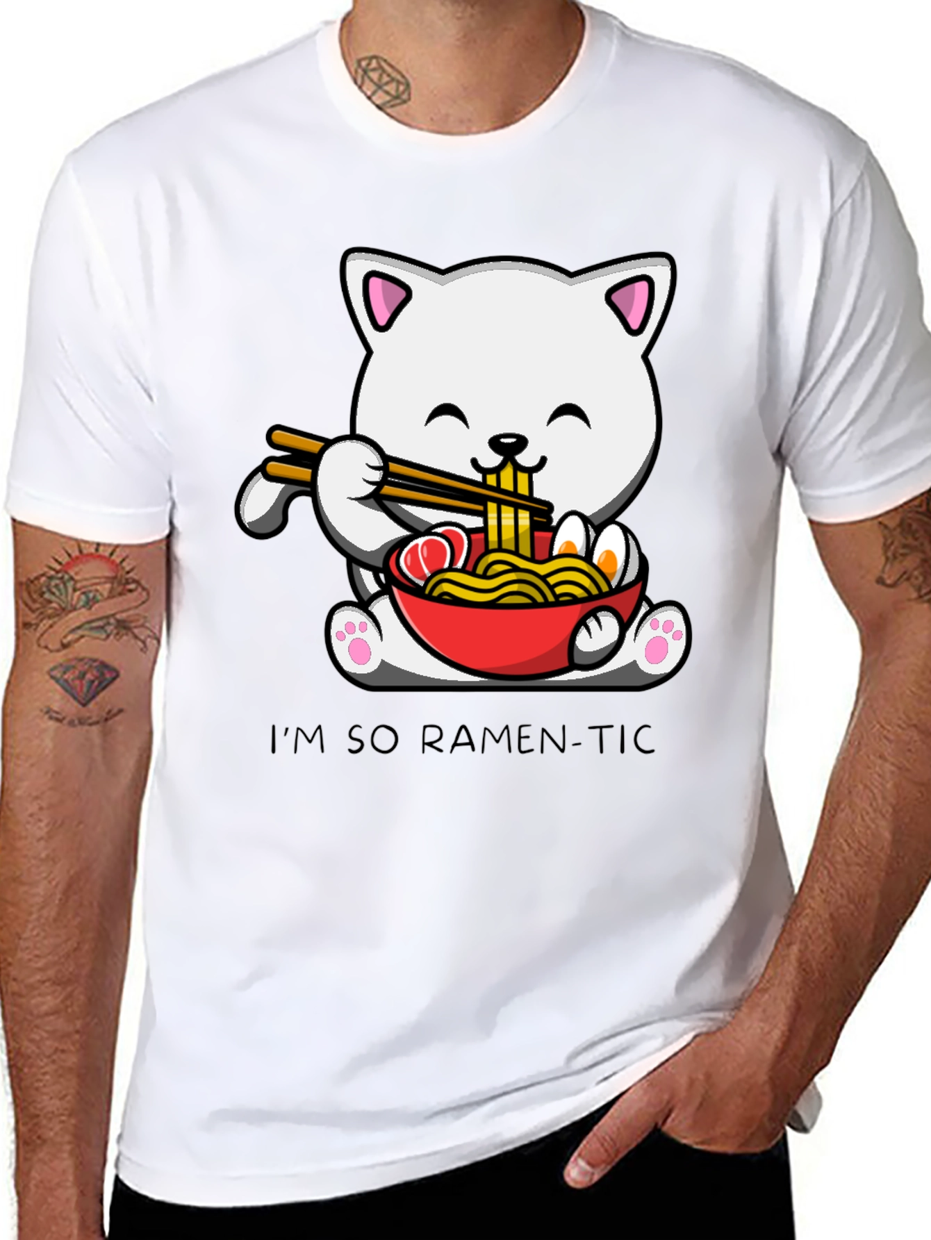 Ramen Cat T-Shirt - Im So Ramen-Tic Graphic Tee