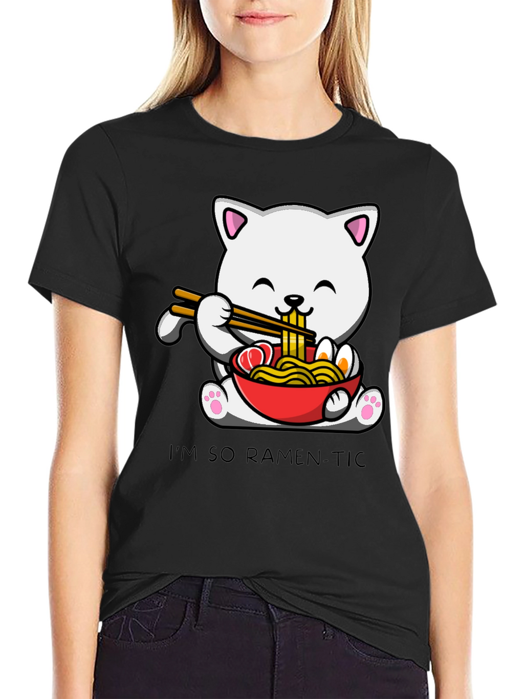 Ramen Cat T-Shirt - Im So Ramen-Tic Graphic Tee