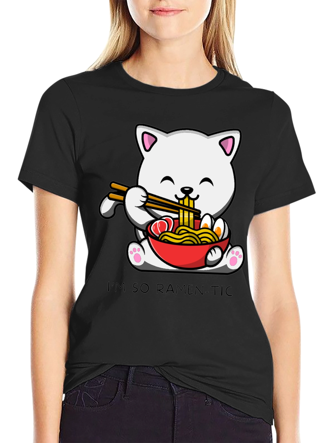 Ramen Cat T-Shirt - Im So Ramen-Tic Graphic Tee