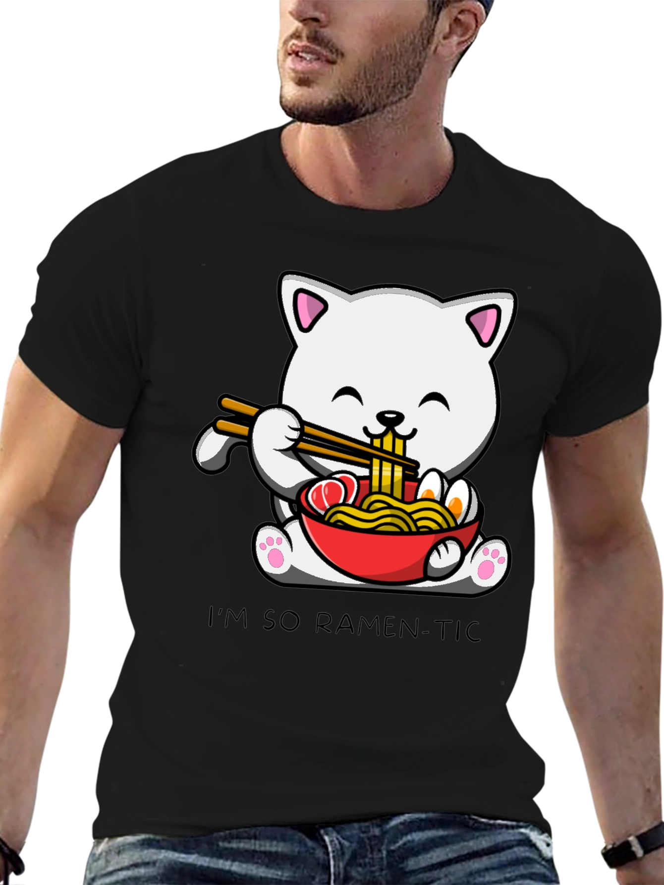 Ramen Cat T-Shirt - Im So Ramen-Tic Graphic Tee
