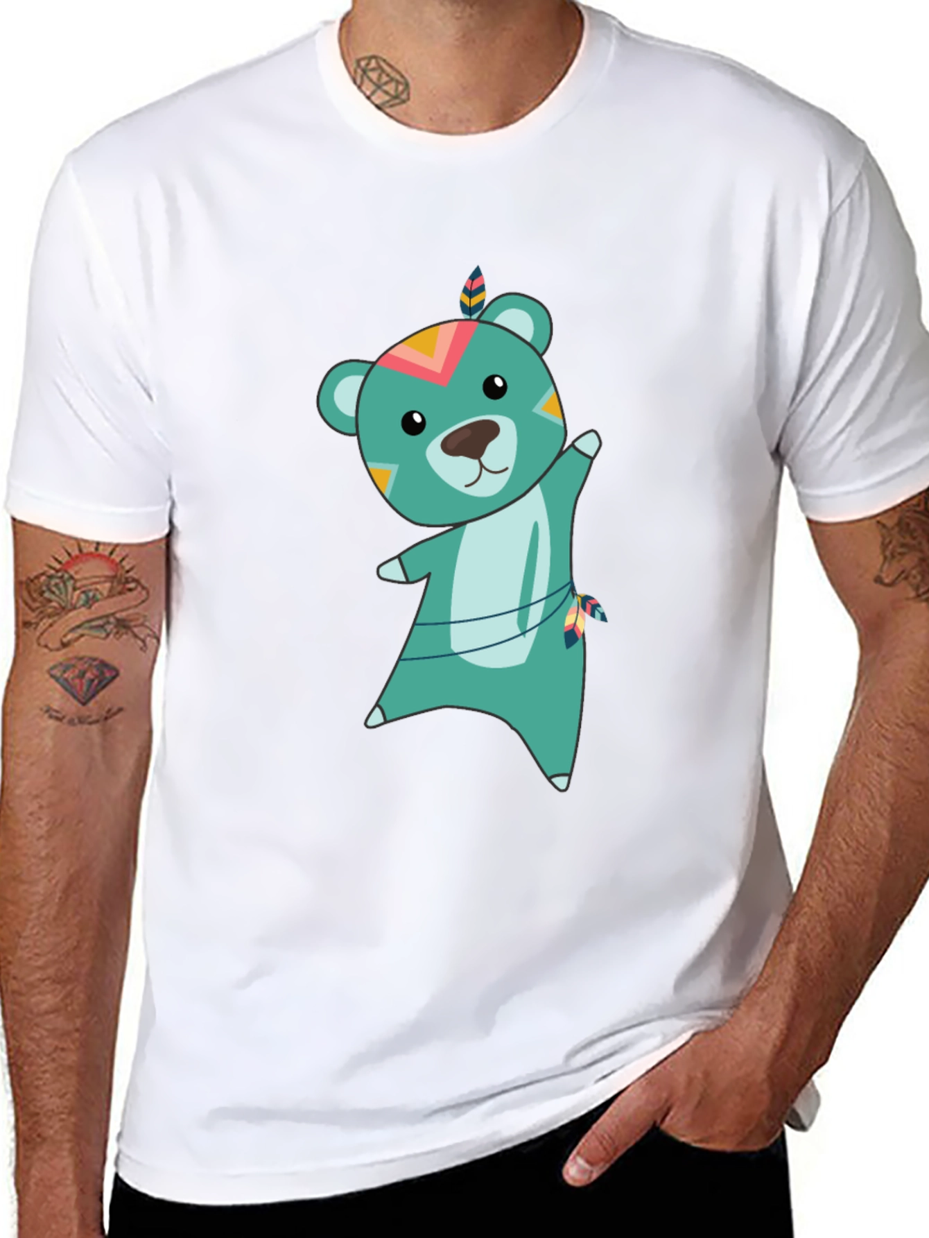 Cute Cartoon Bear Graphic Tee - Unisex