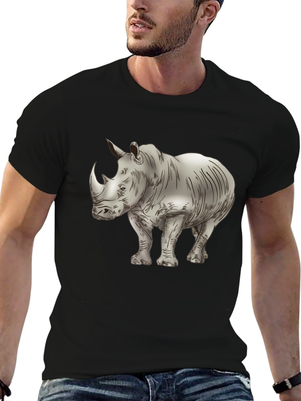 Rhinoceros Graphic Print Tee