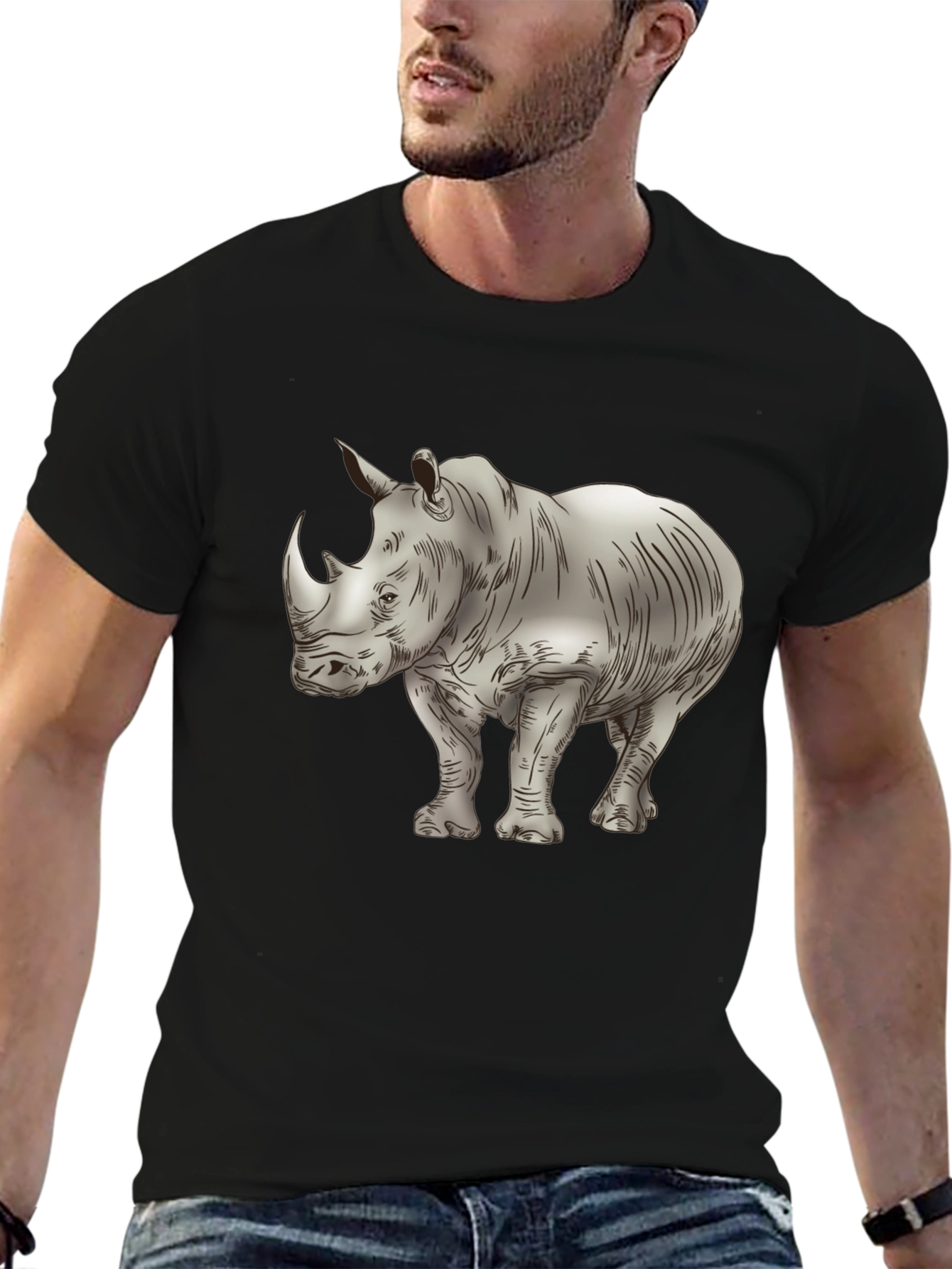 Rhinoceros Graphic Print Tee