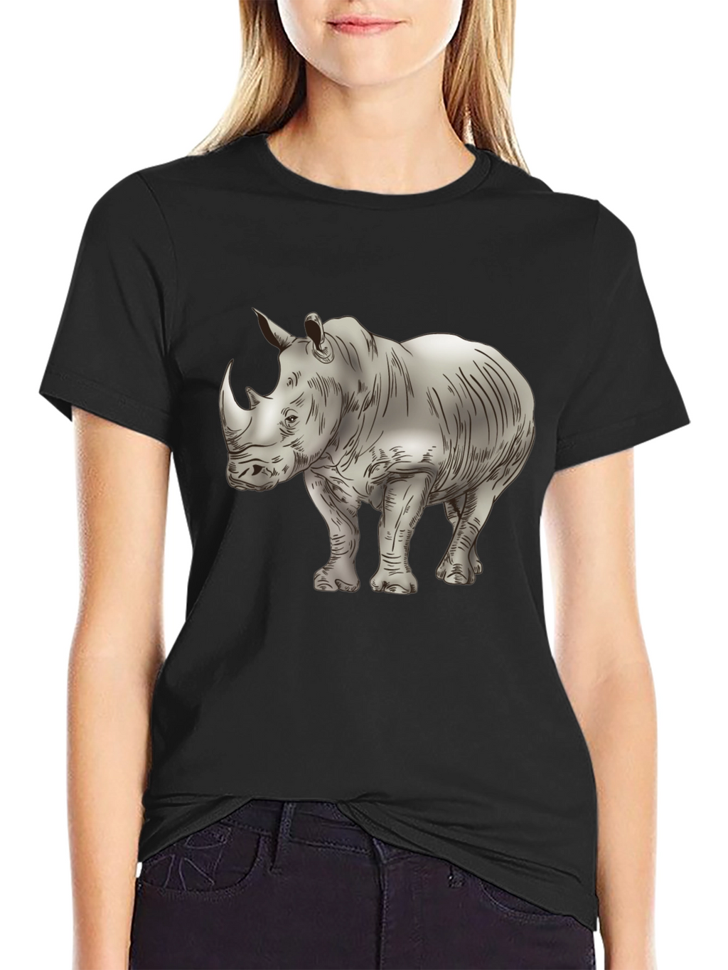 Rhinoceros Graphic Print Tee