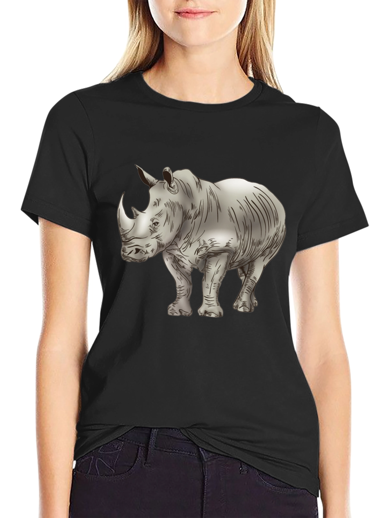 Rhinoceros Graphic Print Tee