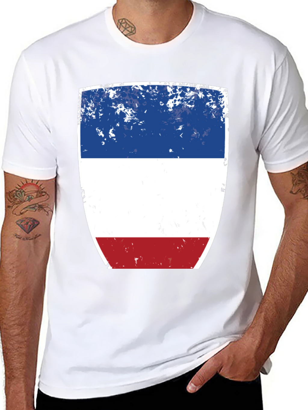 Distressed French Flag T-Shirt