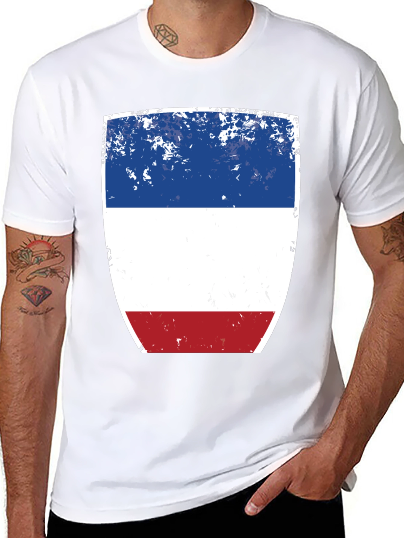 Distressed French Flag T-Shirt