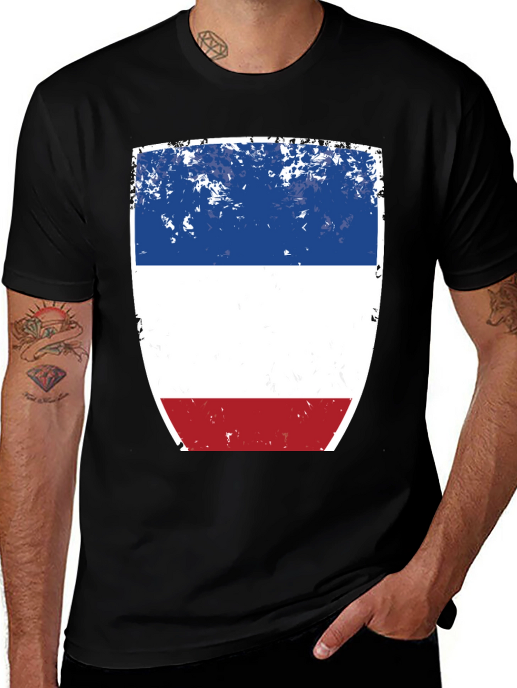 Distressed French Flag T-Shirt