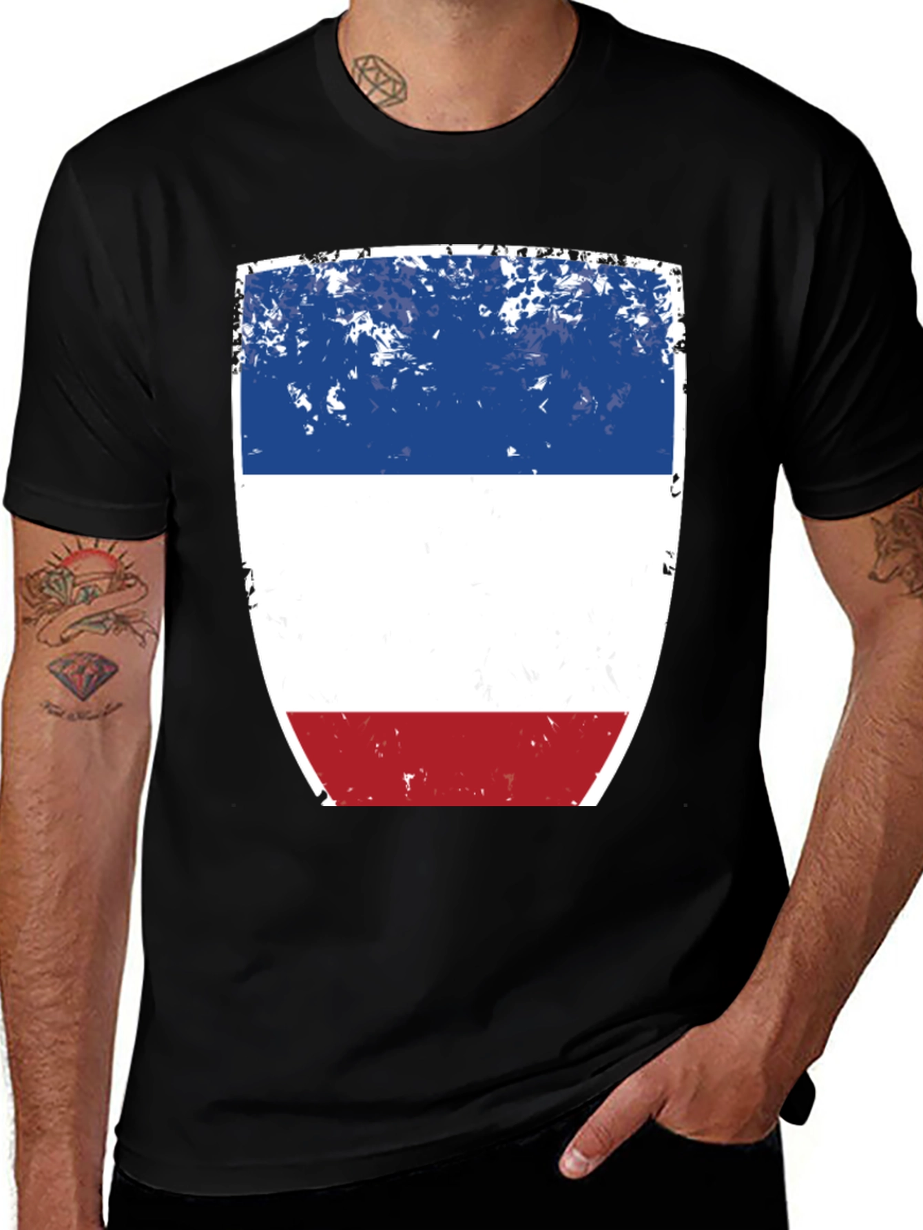 Distressed French Flag T-Shirt