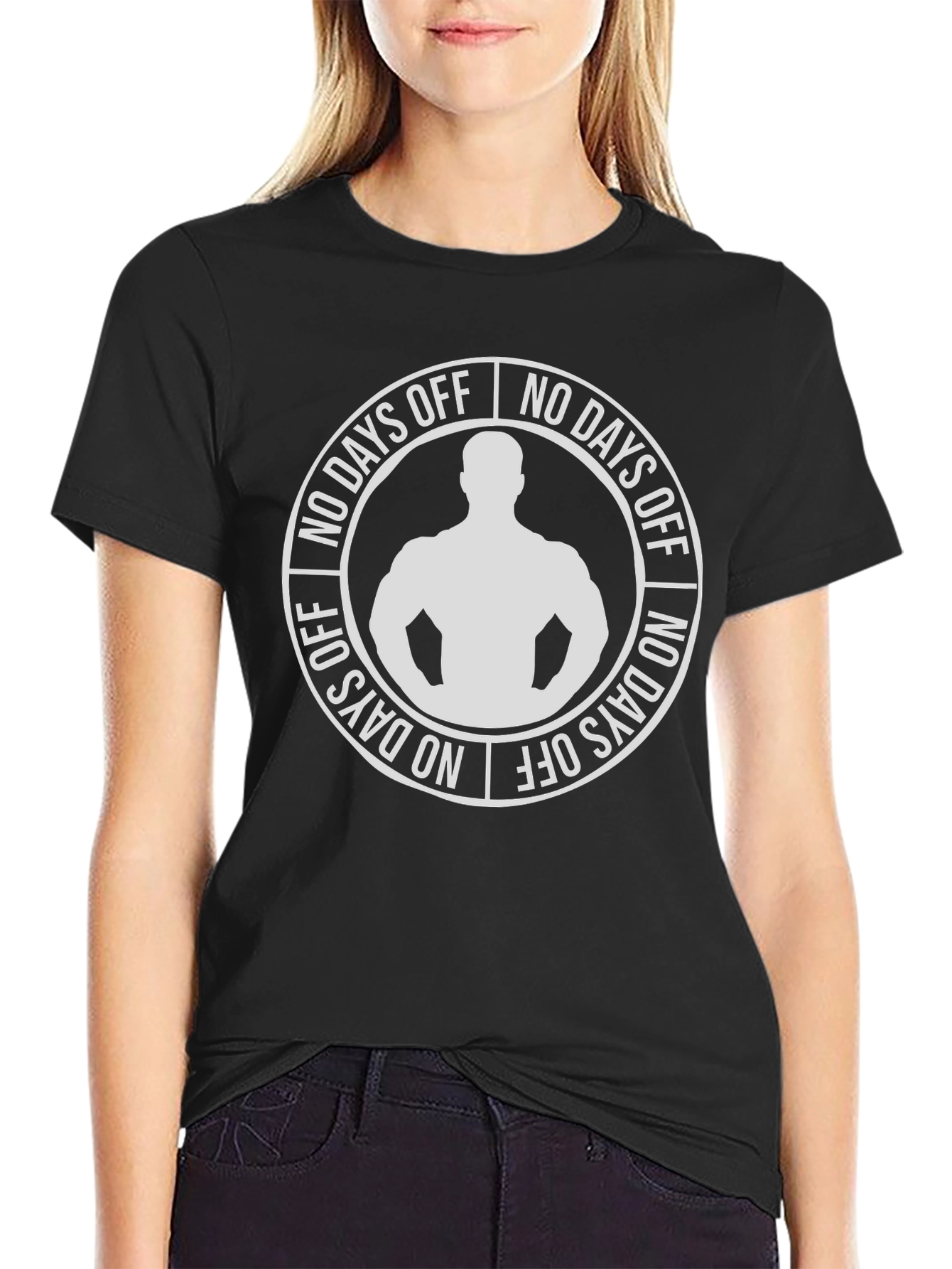 No Days Off Graphic T-Shirt - Black