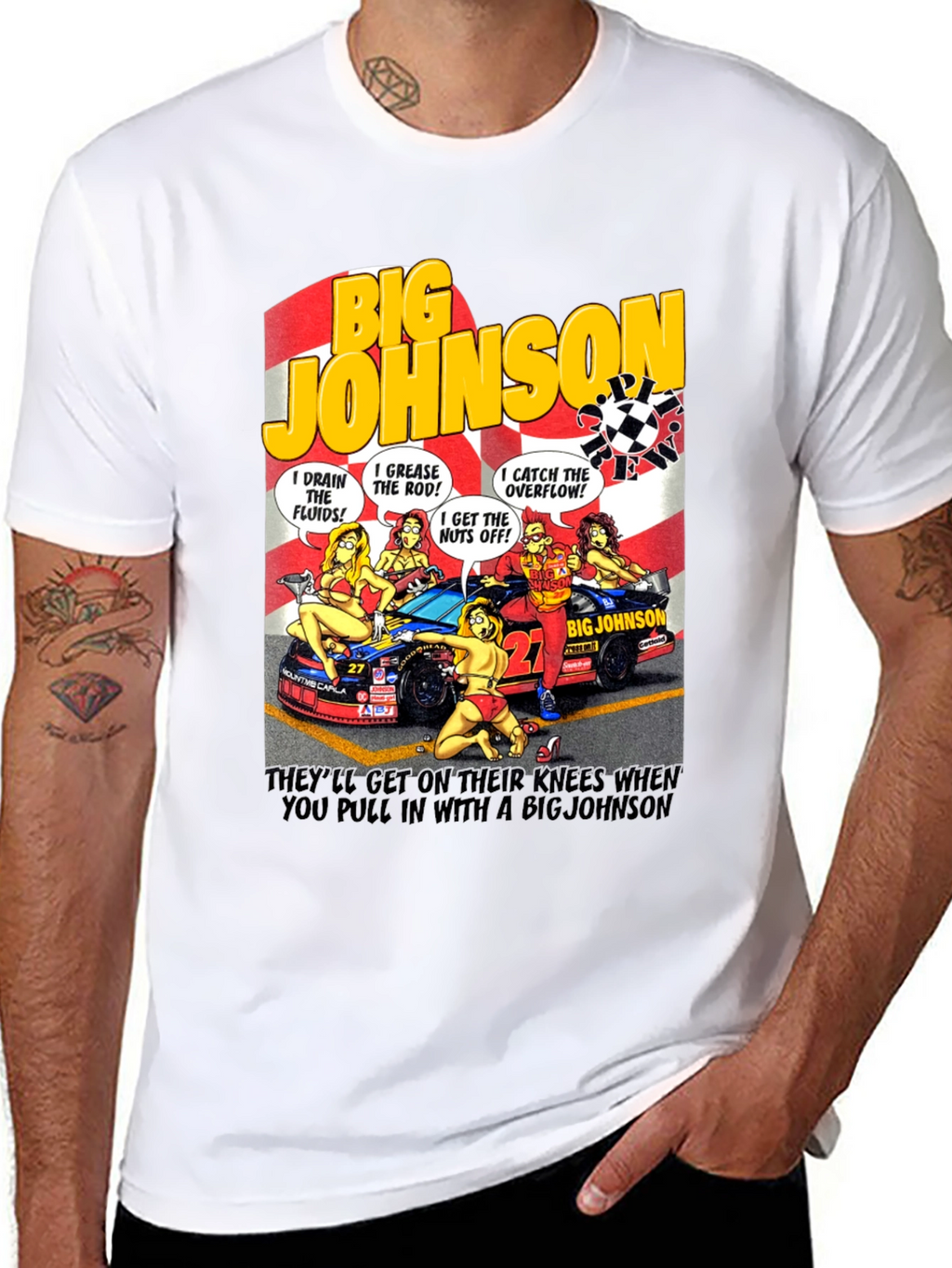 Big Johnson Crew T-Shirt - Funny Car Humor