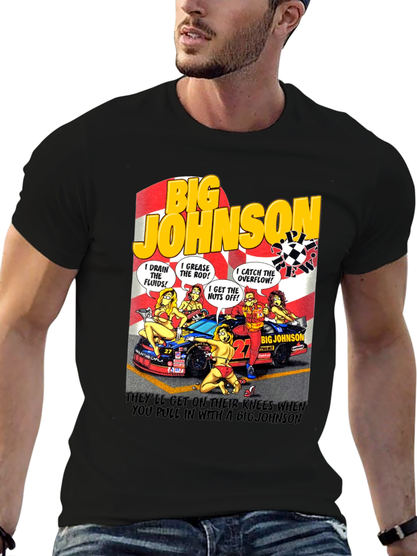 Big Johnson Crew T-Shirt - Funny Car Humor