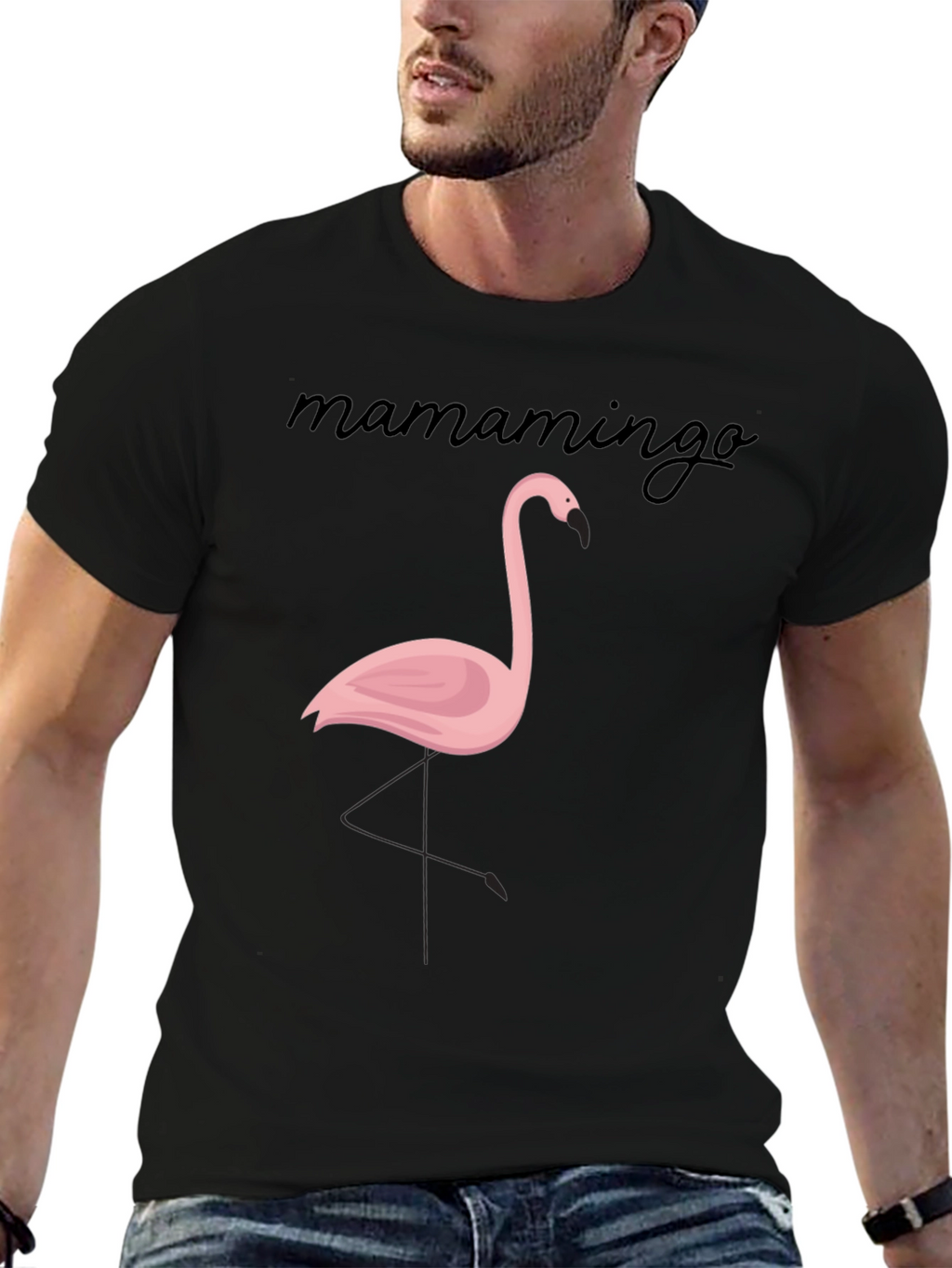 Mamamingo Flamingo Graphic Tee - Black
