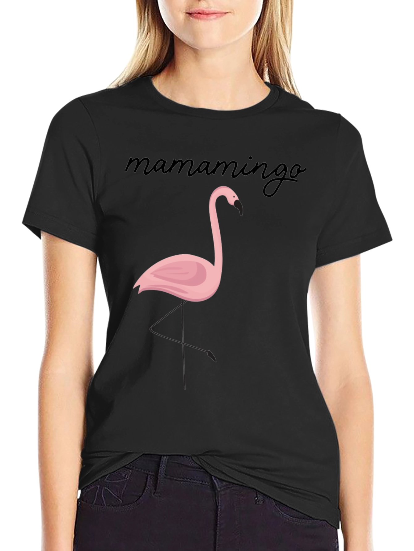 Mamamingo Flamingo Graphic Tee - Black