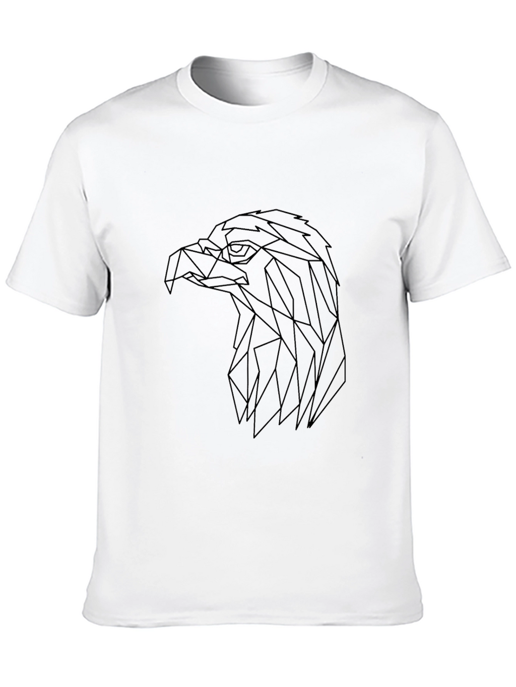 Geometric Eagle Head Tee - Modern Line Art T-Shirt