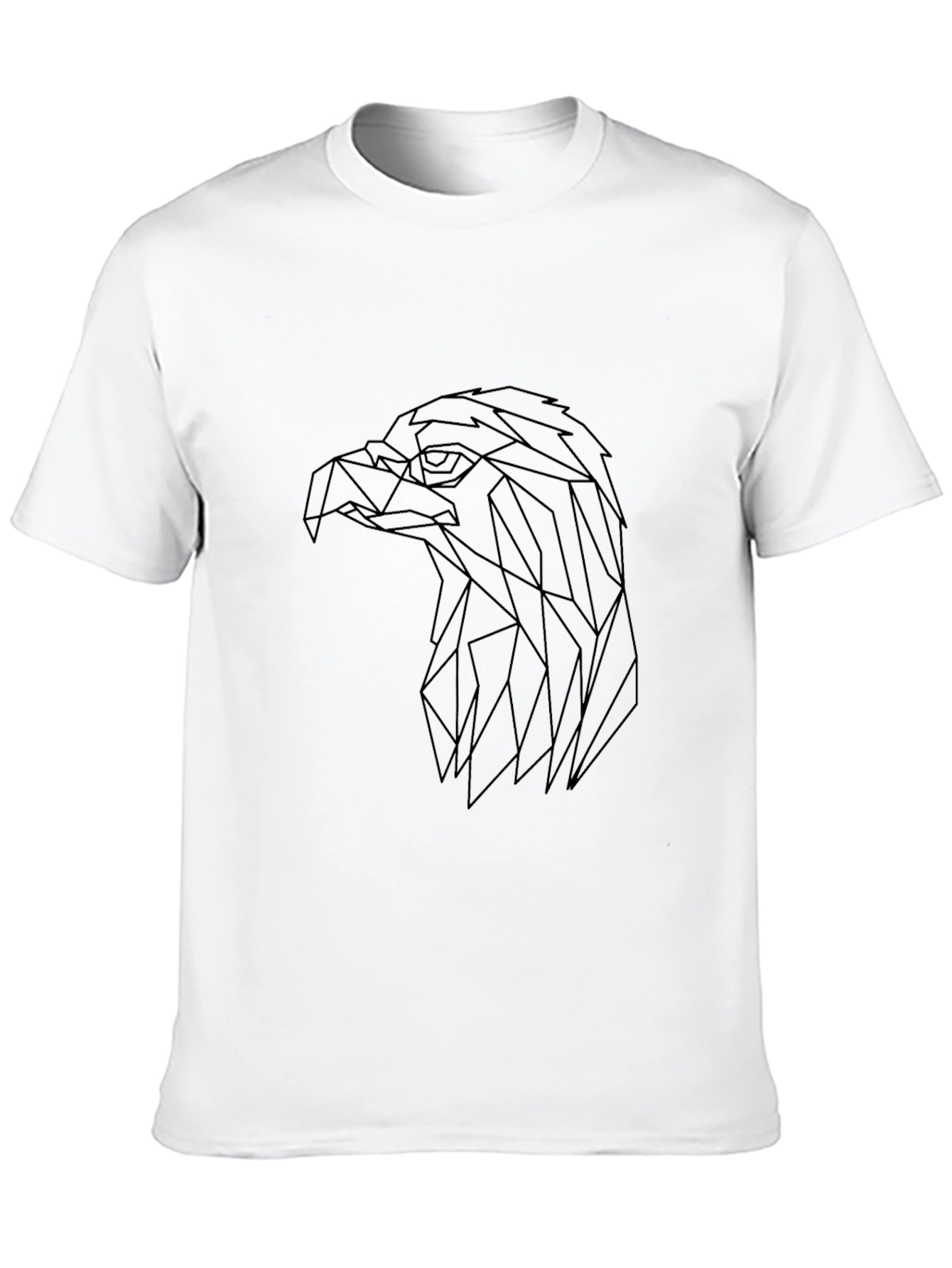 Geometric Eagle Head Tee - Modern Line Art T-Shirt
