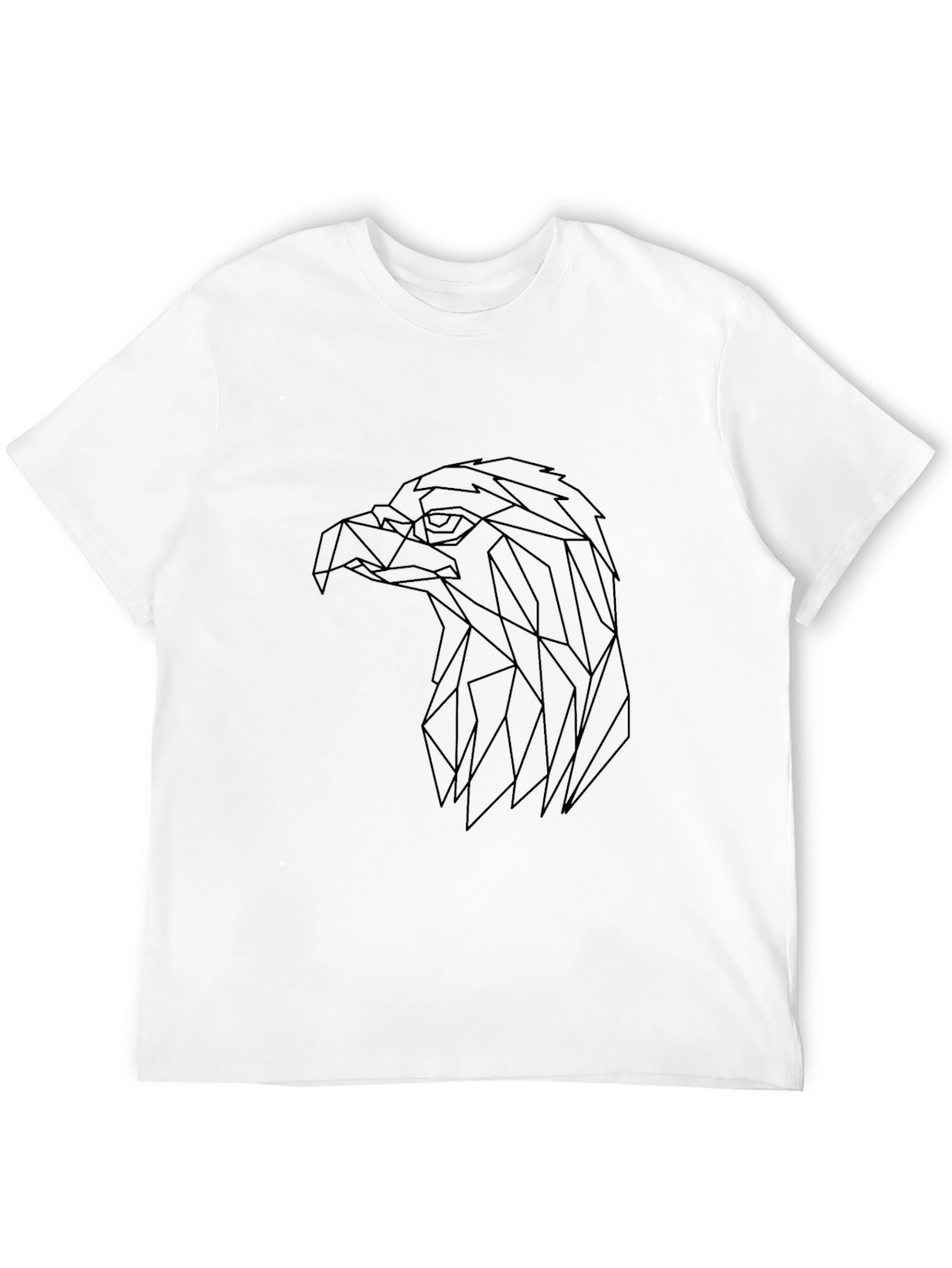 Geometric Eagle Head Tee - Modern Line Art T-Shirt