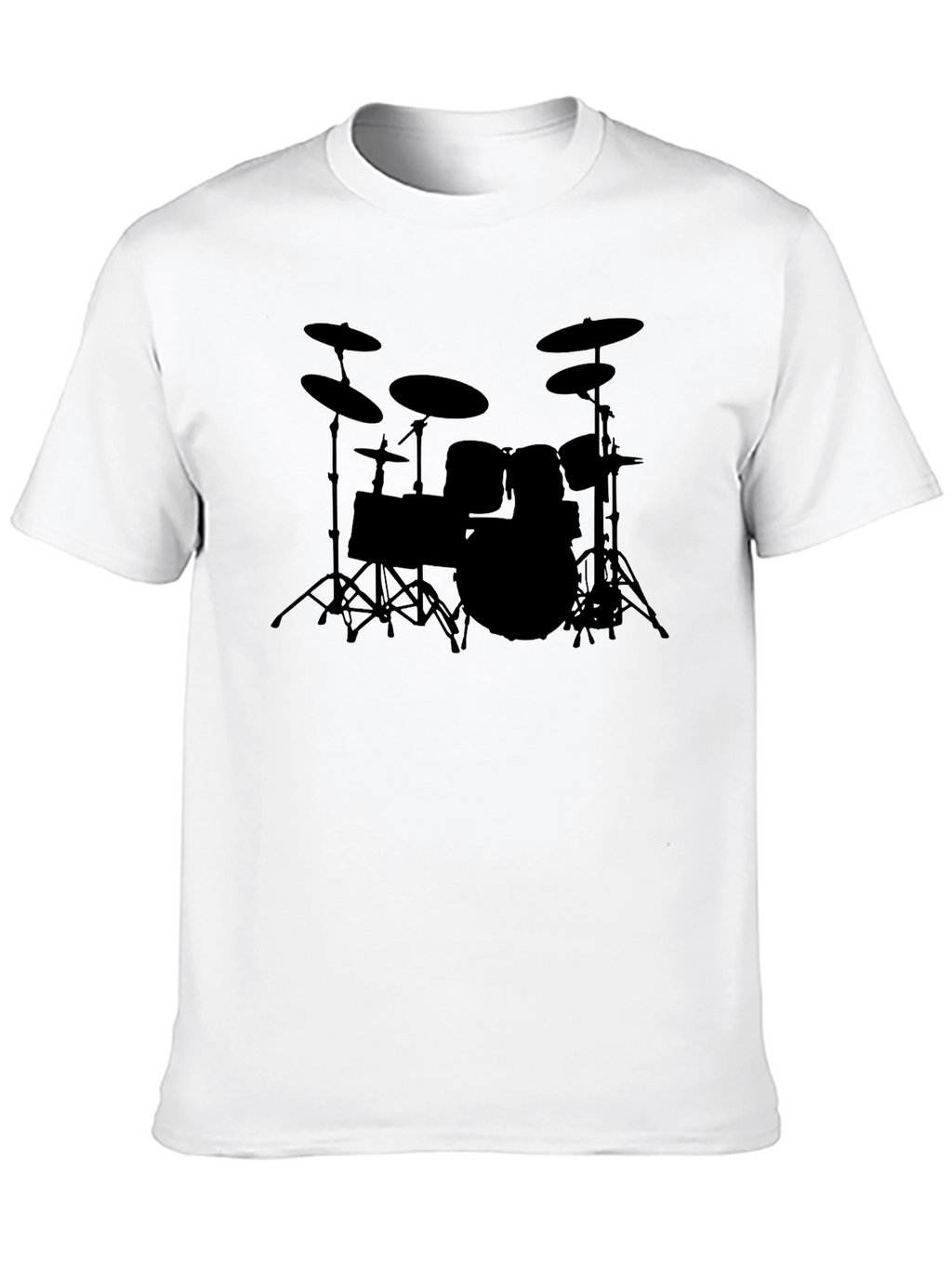 Drum Kit Silhouette Black T-Shirt