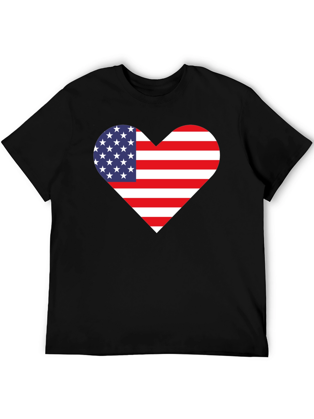 Patriotic American Flag Heart Graphic Tee