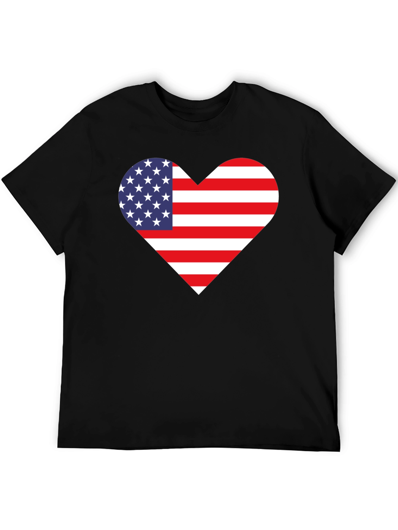 Patriotic American Flag Heart Graphic Tee
