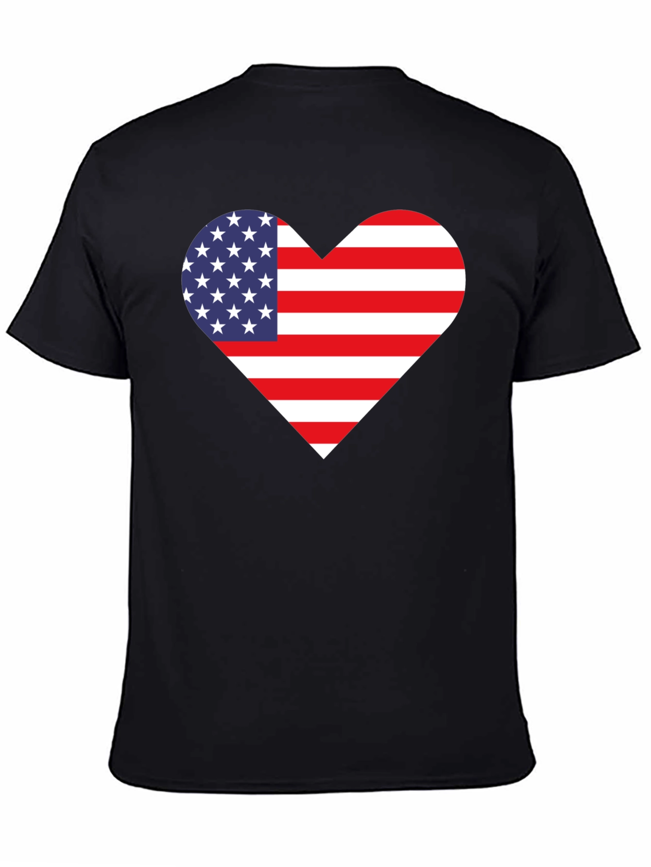 Patriotic American Flag Heart Graphic Tee