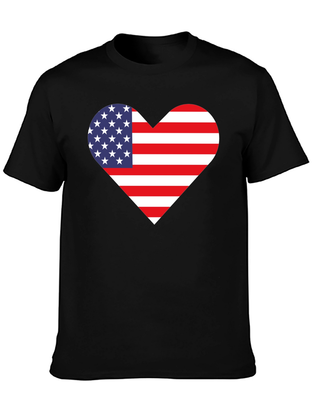 Patriotic American Flag Heart Graphic Tee