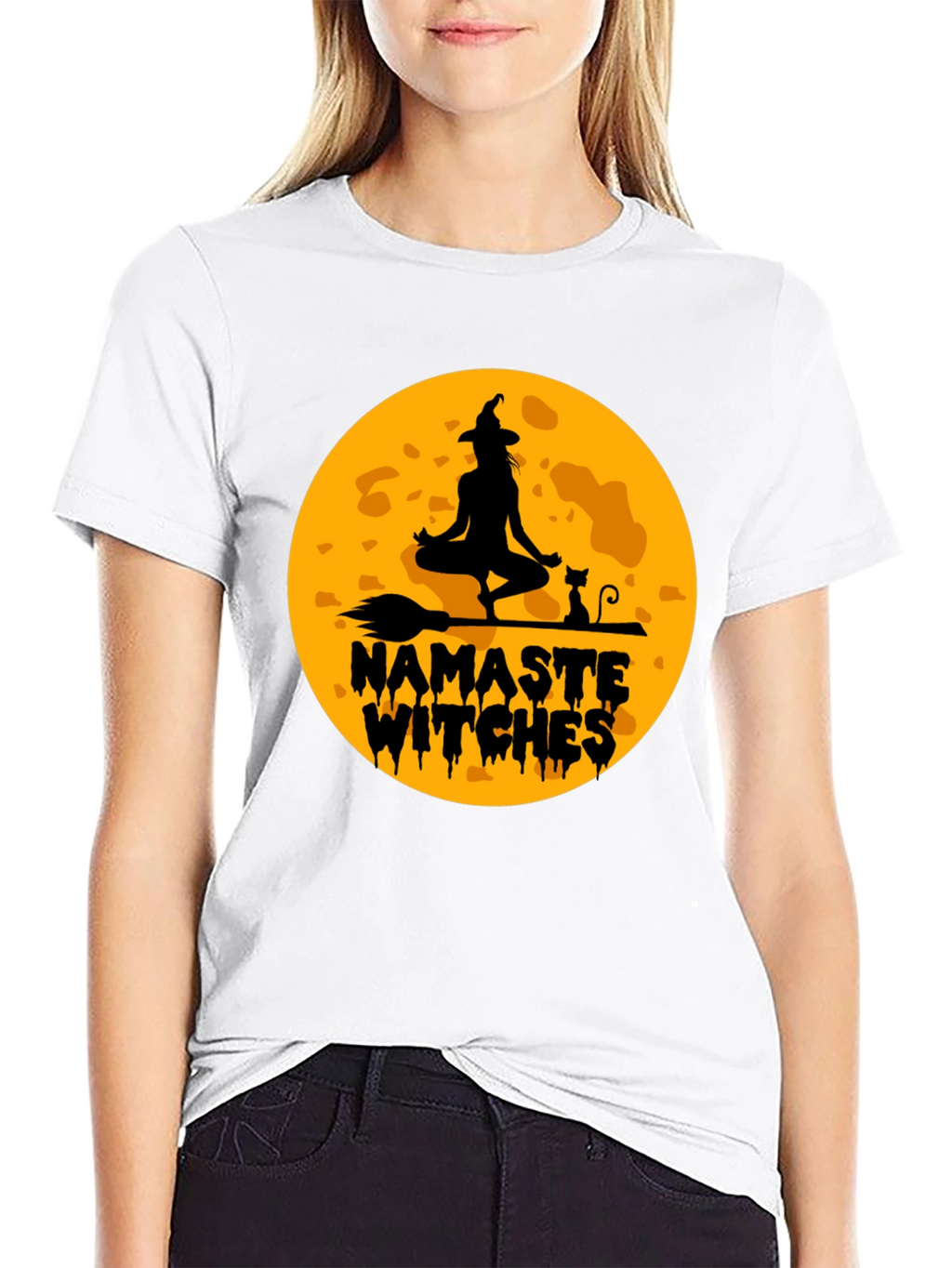 Namaste Witches Graphic T-Shirt - Halloween Yoga