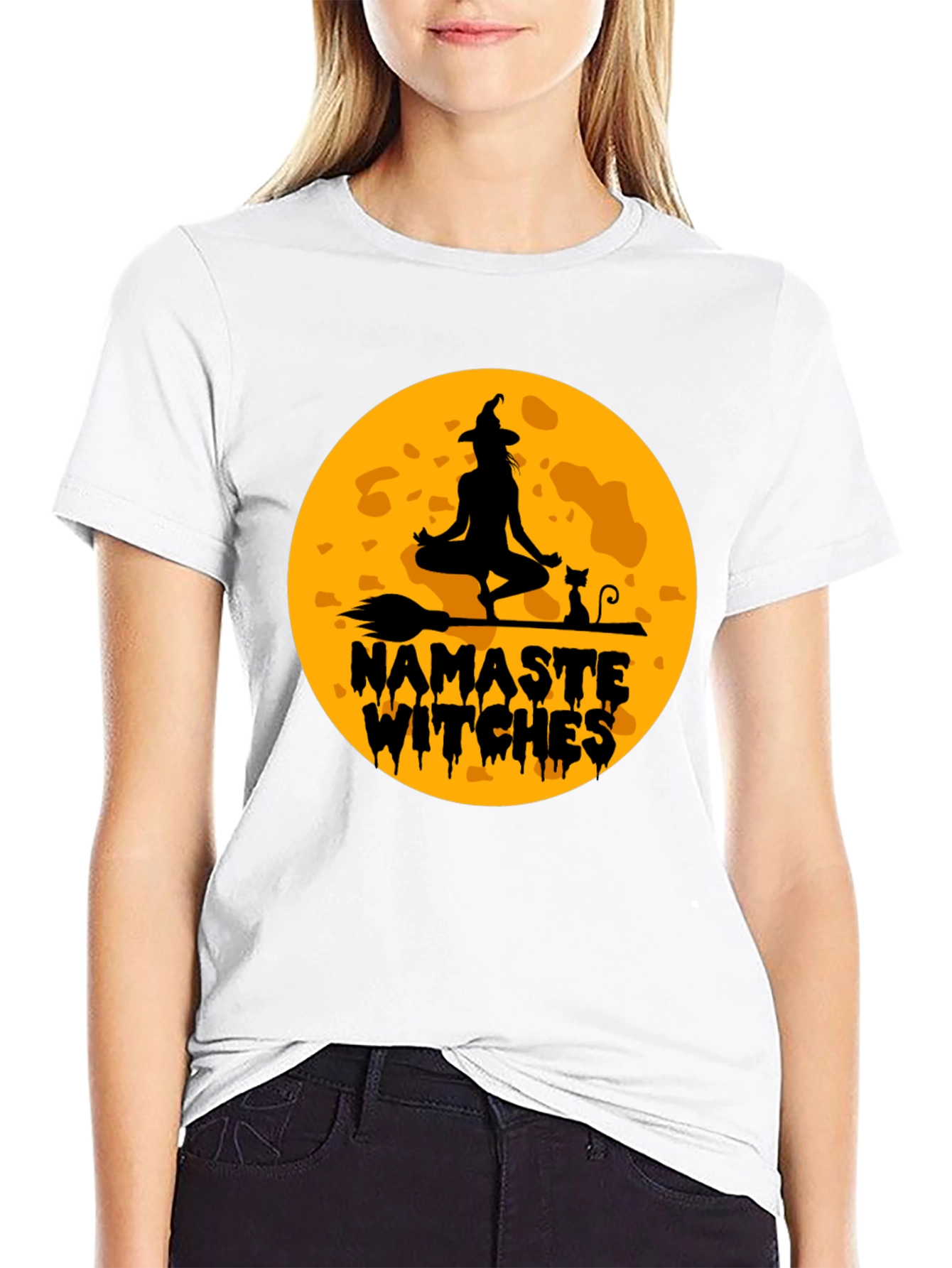 Namaste Witches Graphic T-Shirt - Halloween Yoga