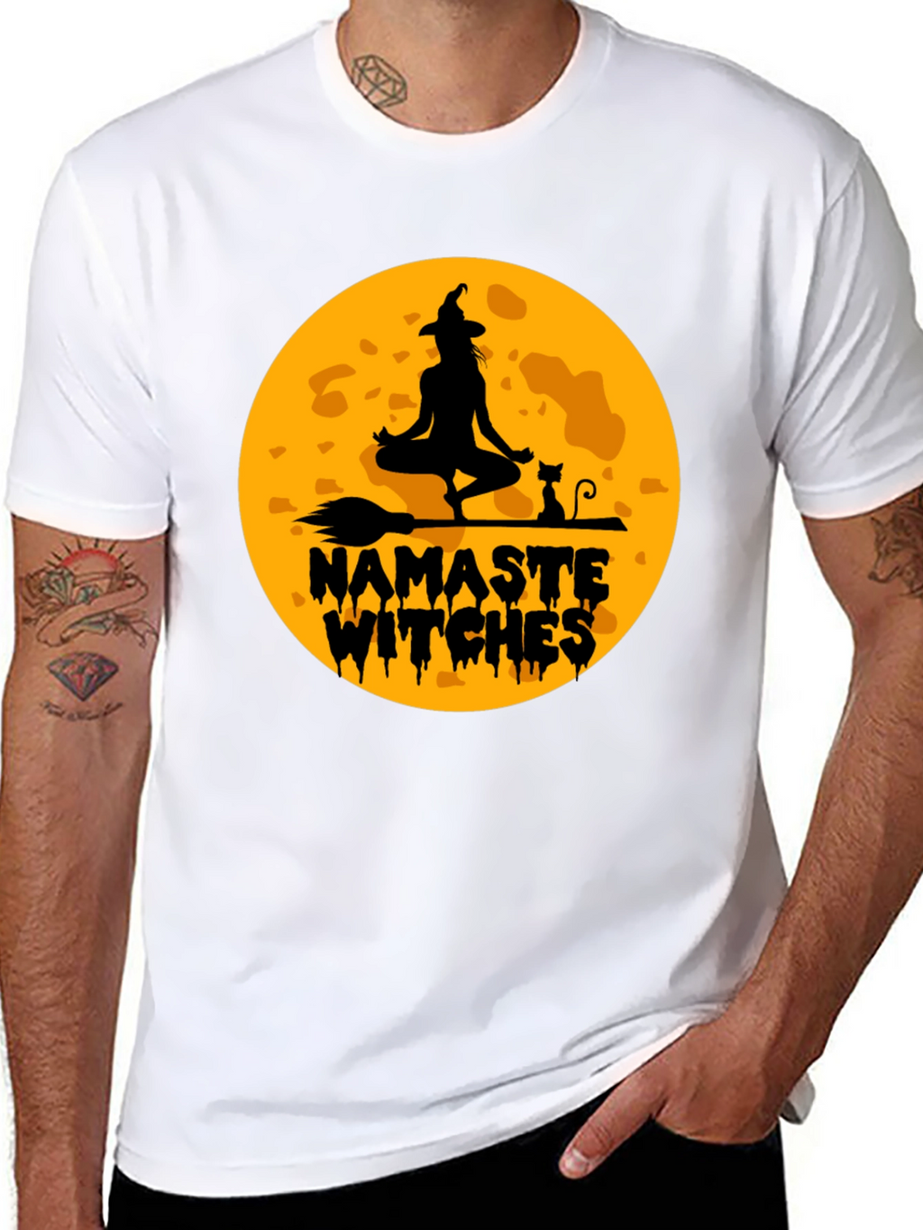 Namaste Witches Graphic T-Shirt - Halloween Yoga