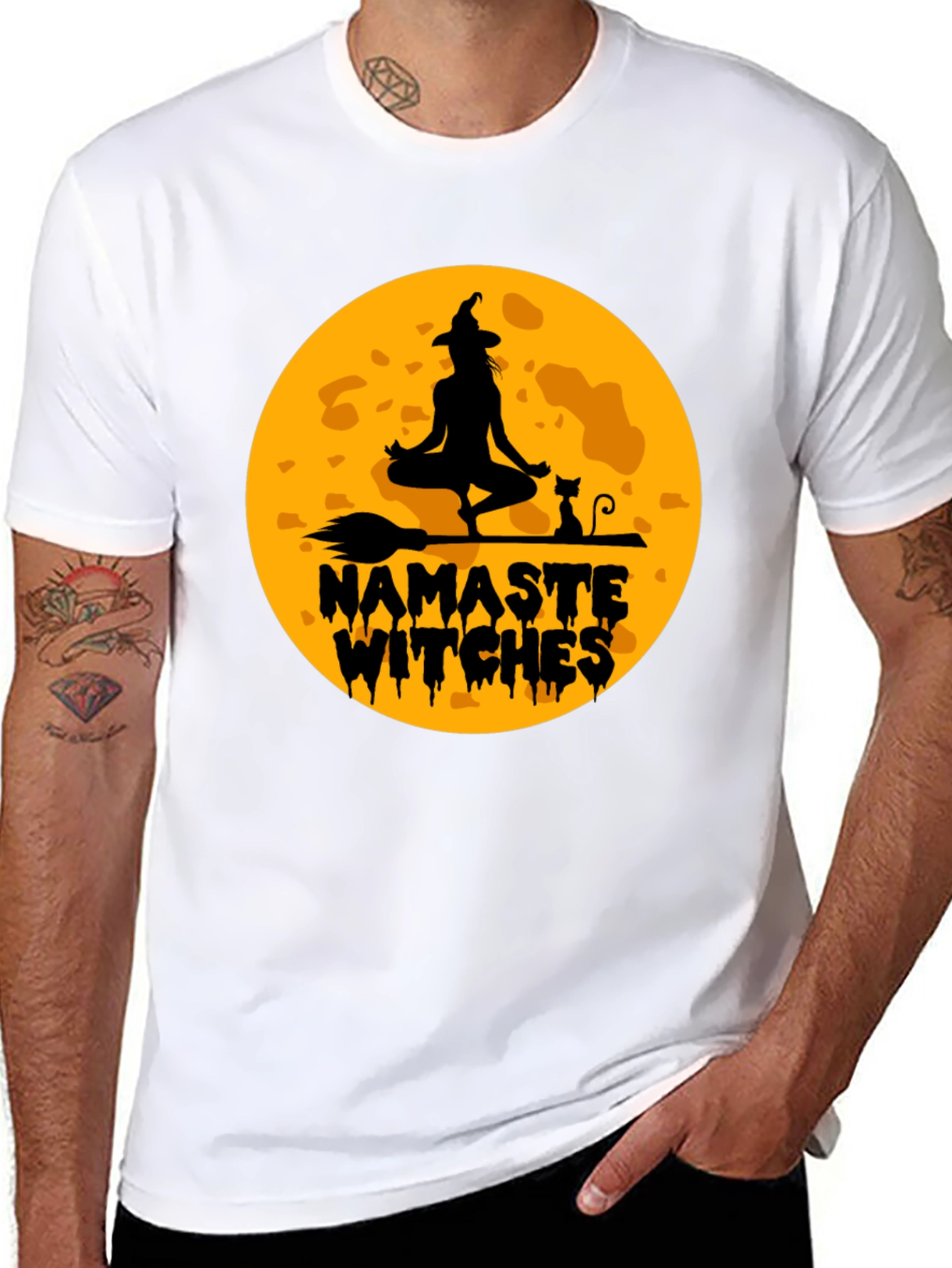 Namaste Witches Graphic T-Shirt - Halloween Yoga