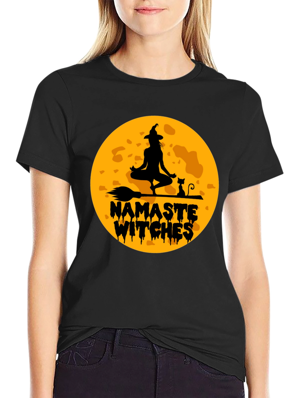 Namaste Witches Graphic T-Shirt - Halloween Yoga