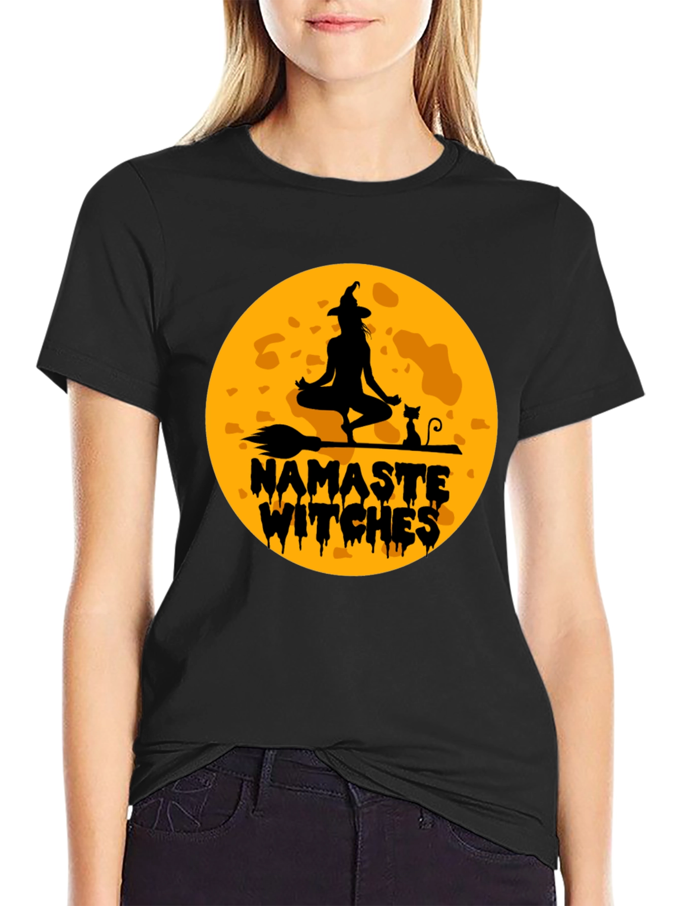 Namaste Witches Graphic T-Shirt - Halloween Yoga