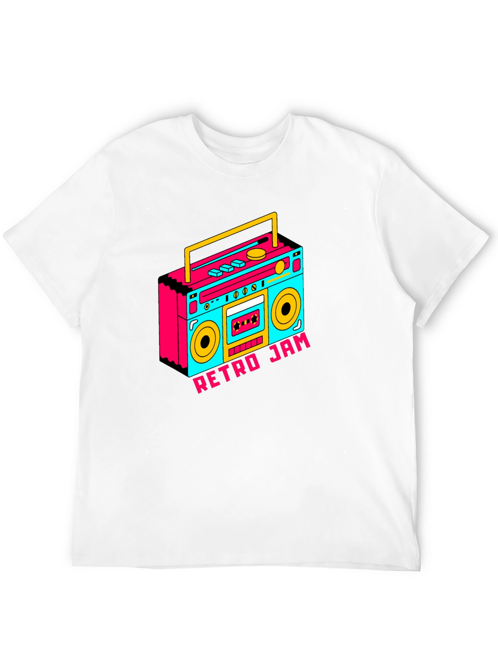 Retro Jam Boombox Graphic Tee - Black