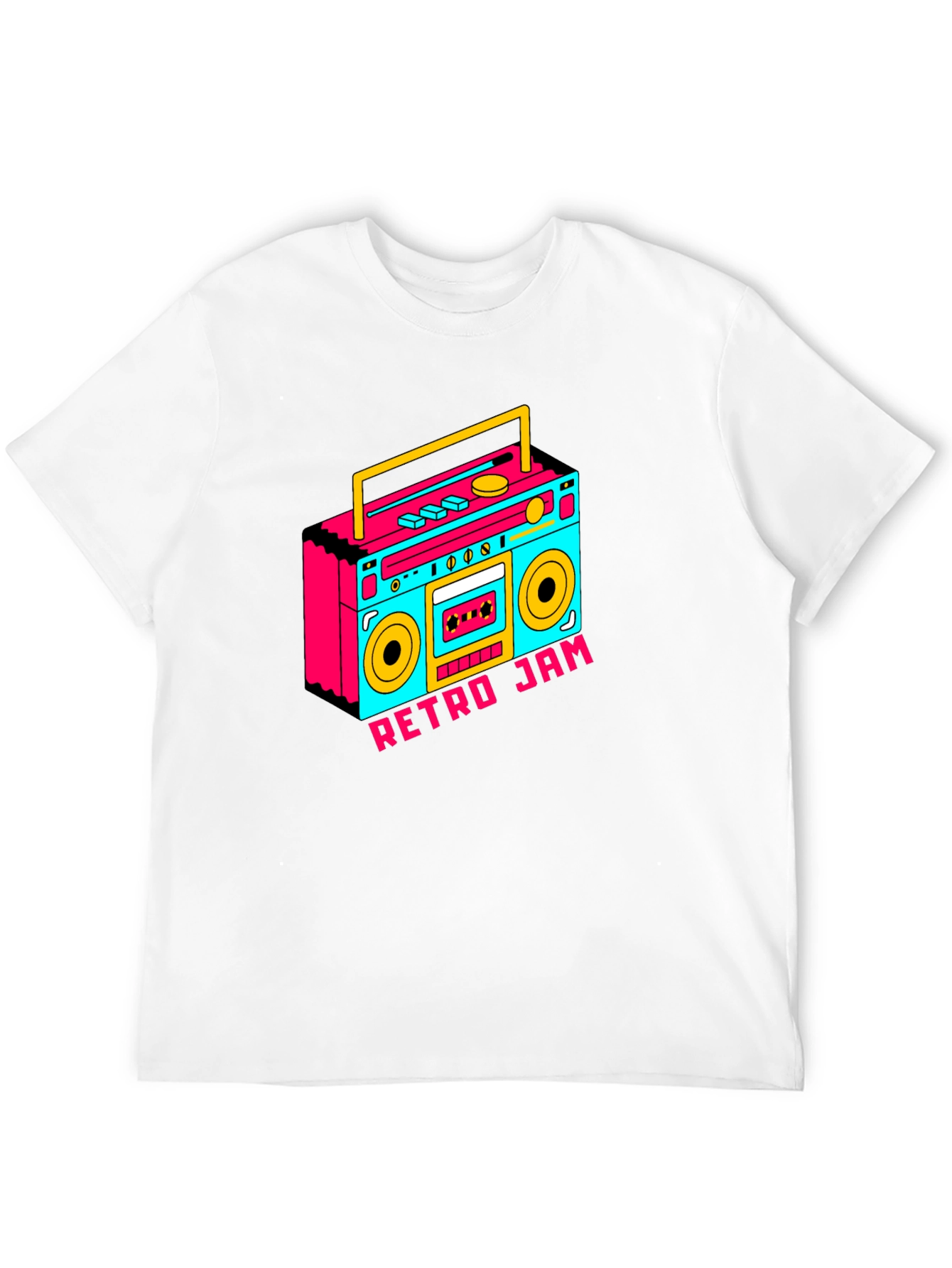 Retro Jam Boombox Graphic Tee - Black