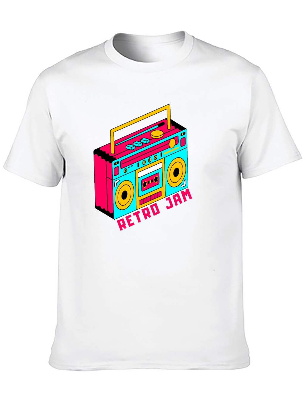 Retro Jam Boombox Graphic Tee - Black
