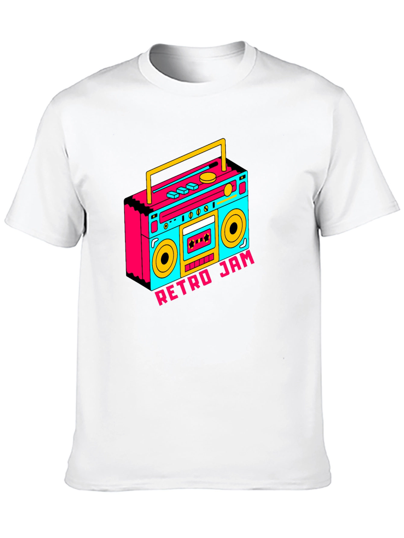 Retro Jam Boombox Graphic Tee - Black