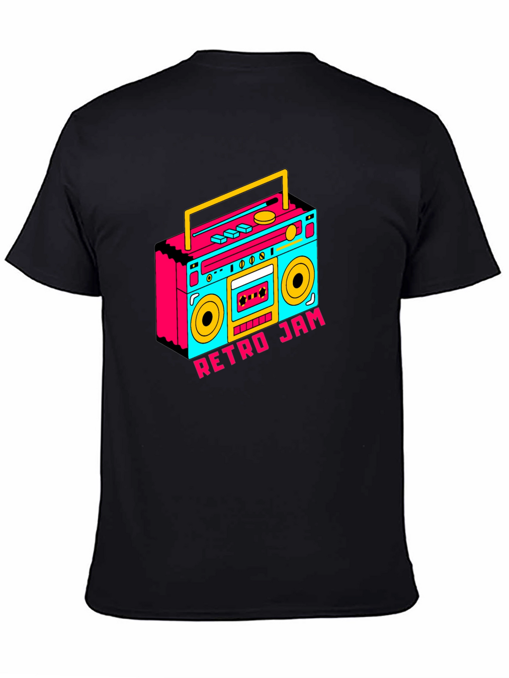 Retro Jam Boombox Graphic Tee - Black