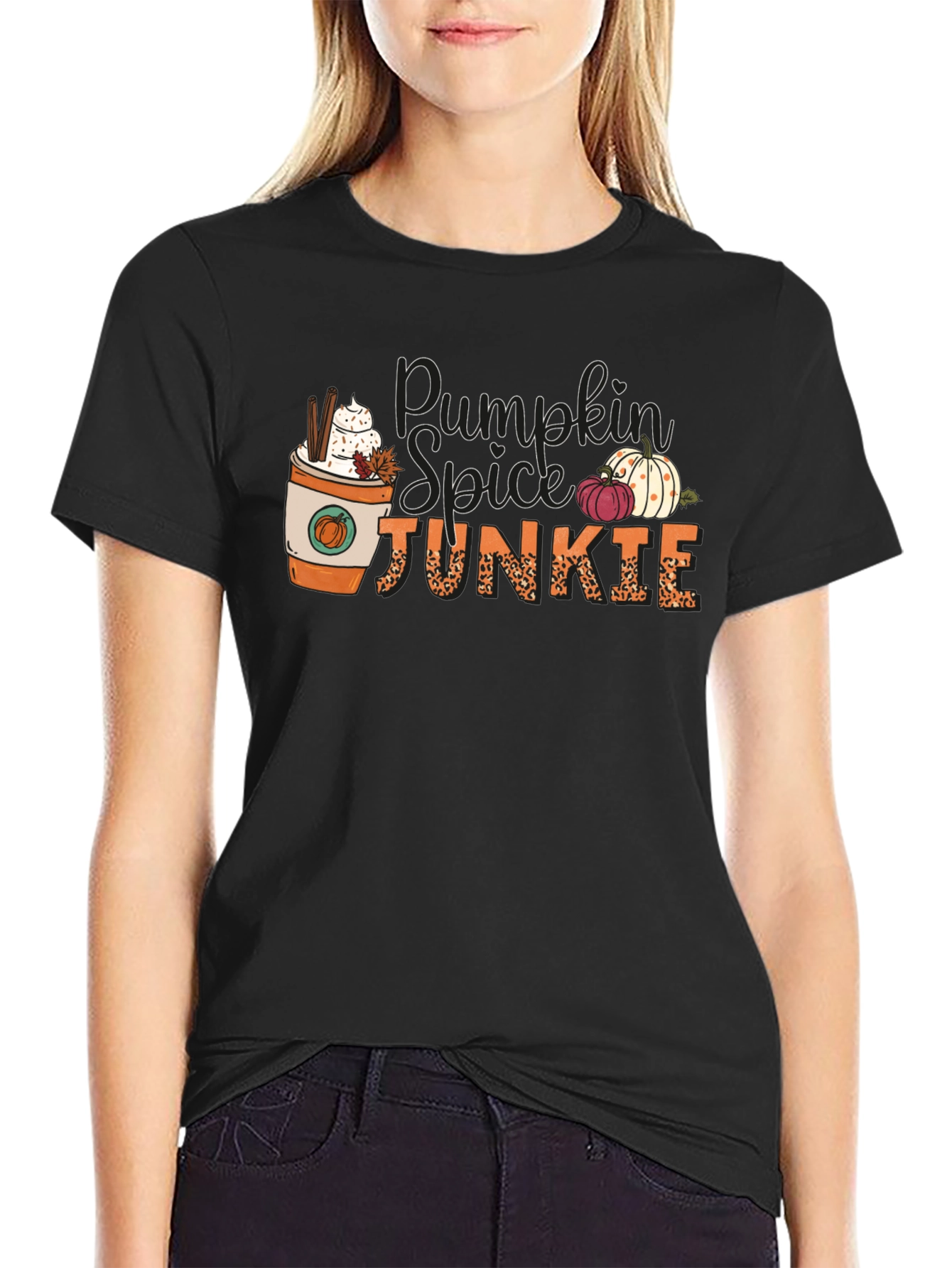 Pumpkin Spice Junkie Black Tee