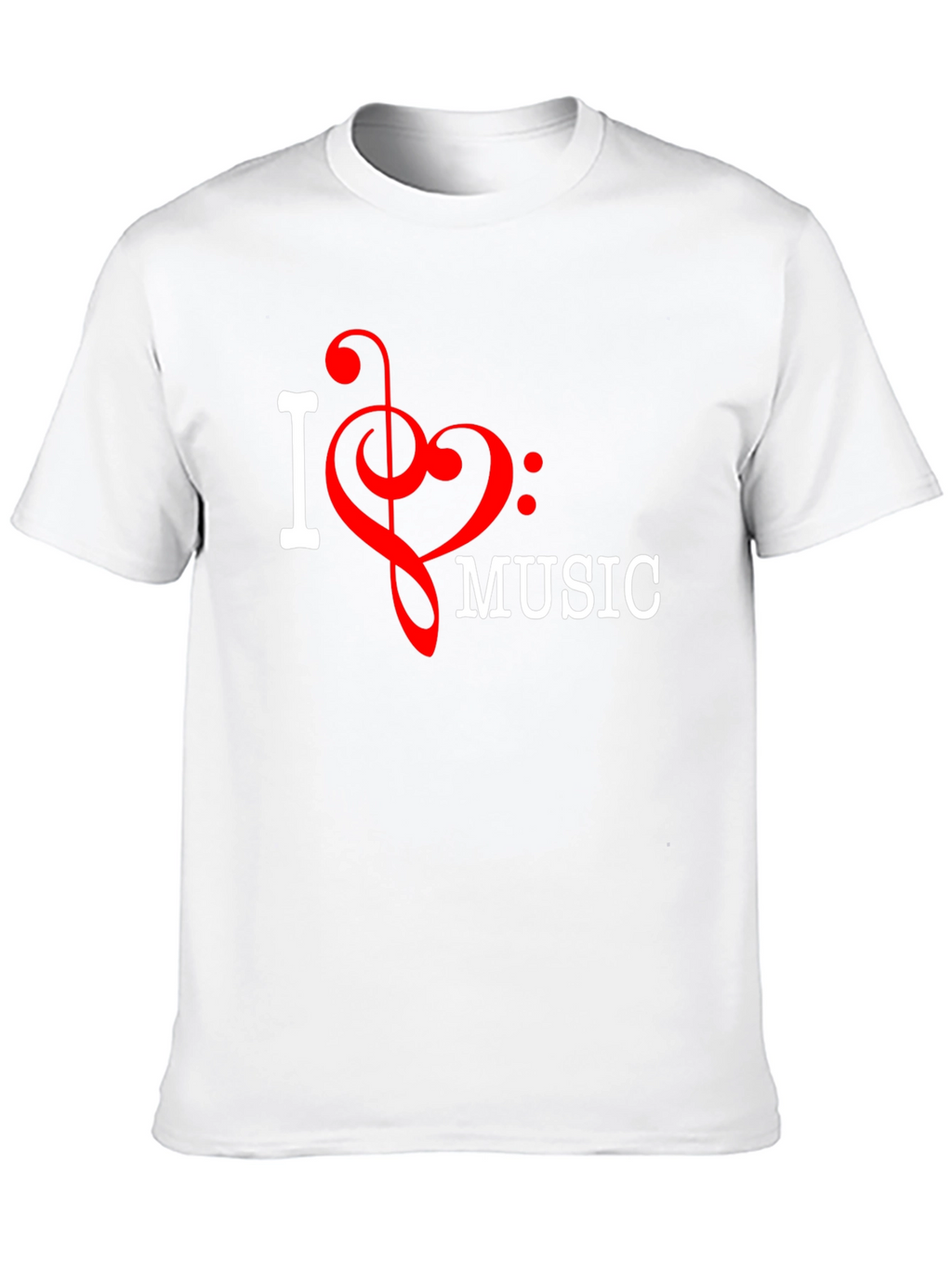 I Love Music T-Shirt Black Crew Neck