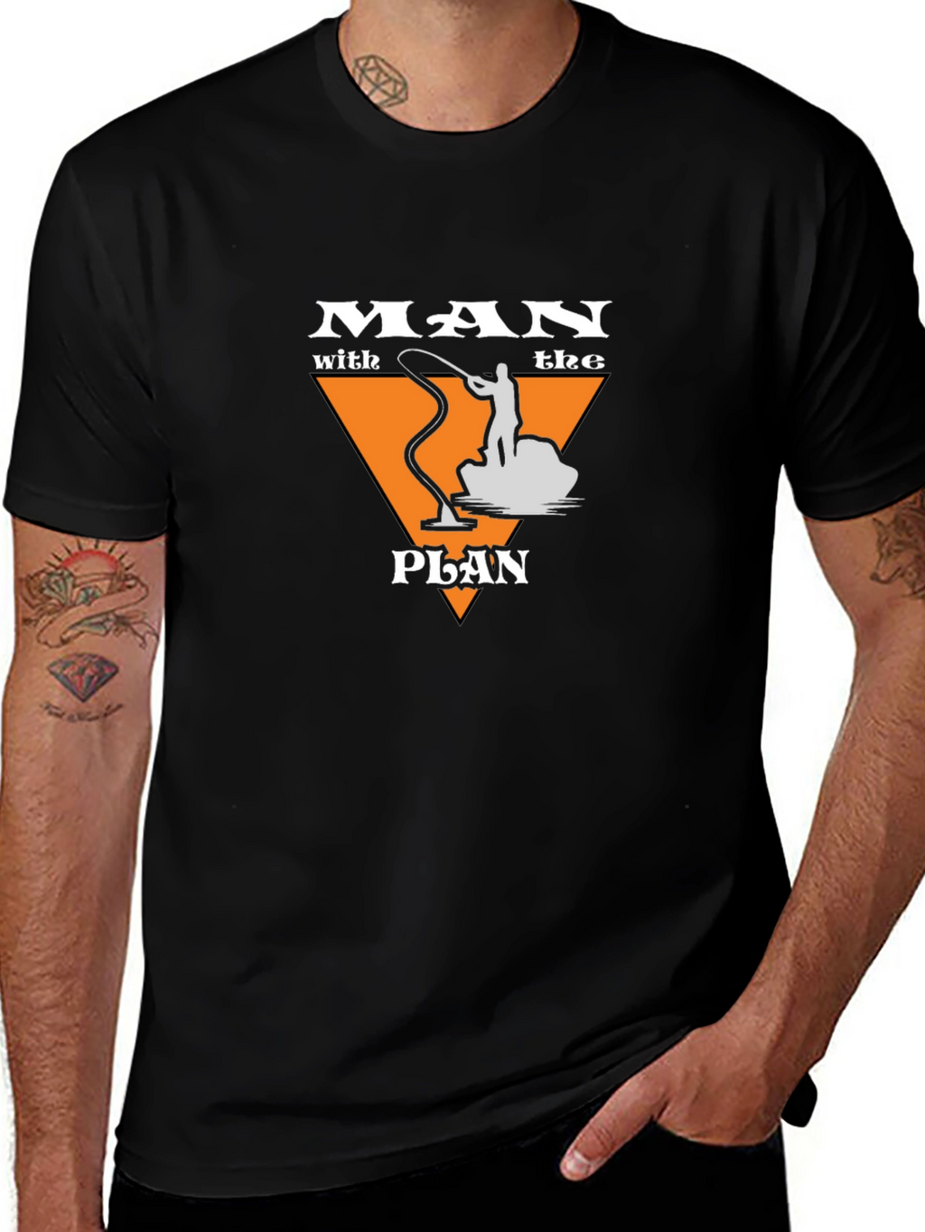 Man With The Plan Fishing Graphic T-Shirt