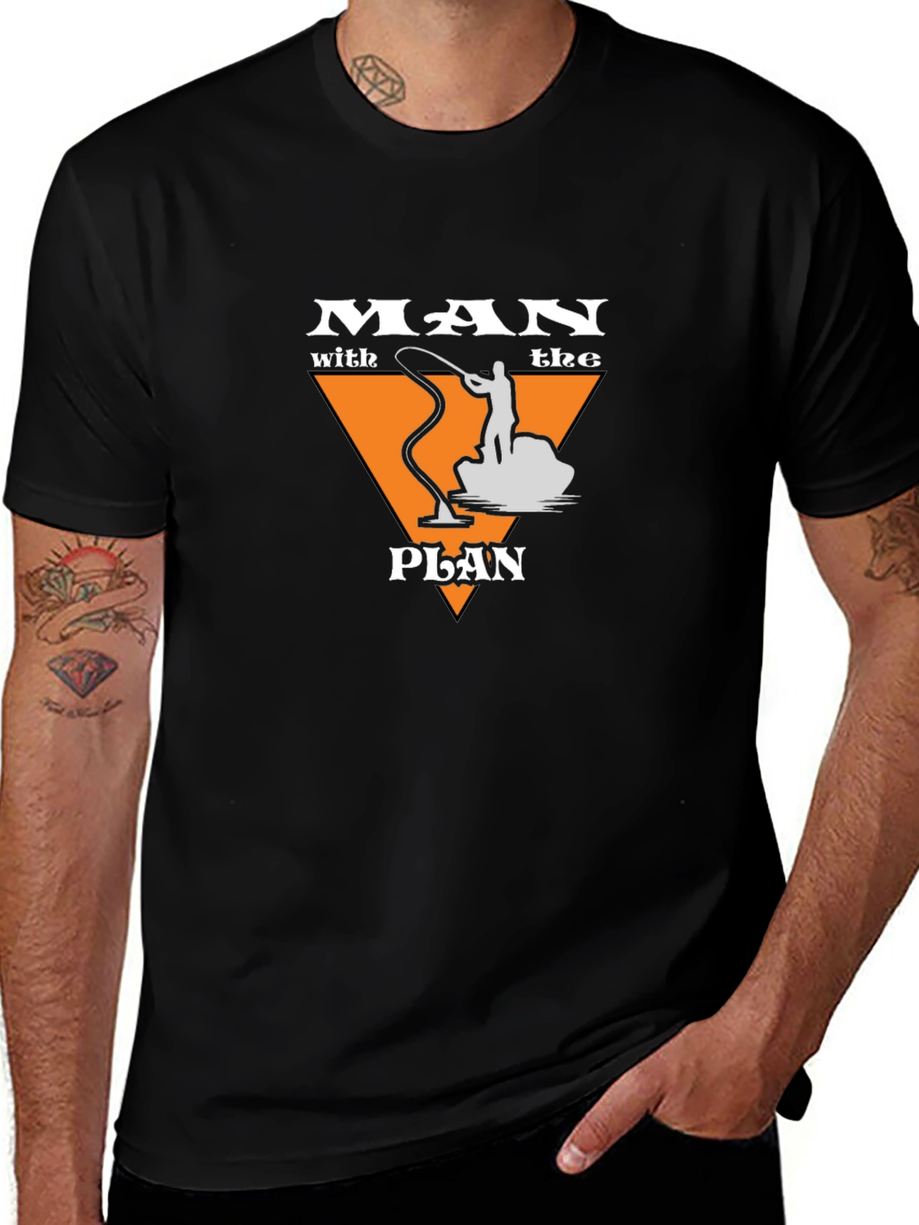 Man With The Plan Fishing Graphic T-Shirt